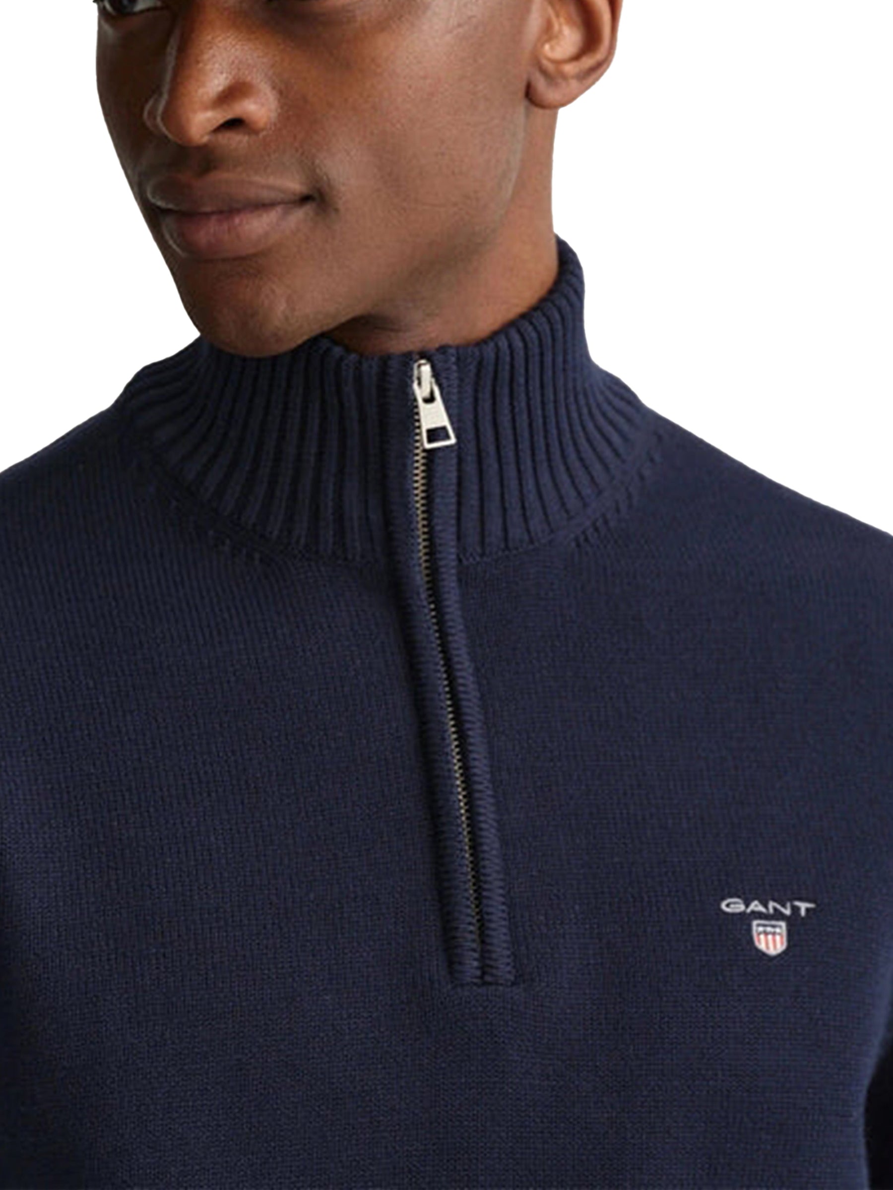 GANT_SWT_HALF_ZIP RAWDENIM RAWDENIM