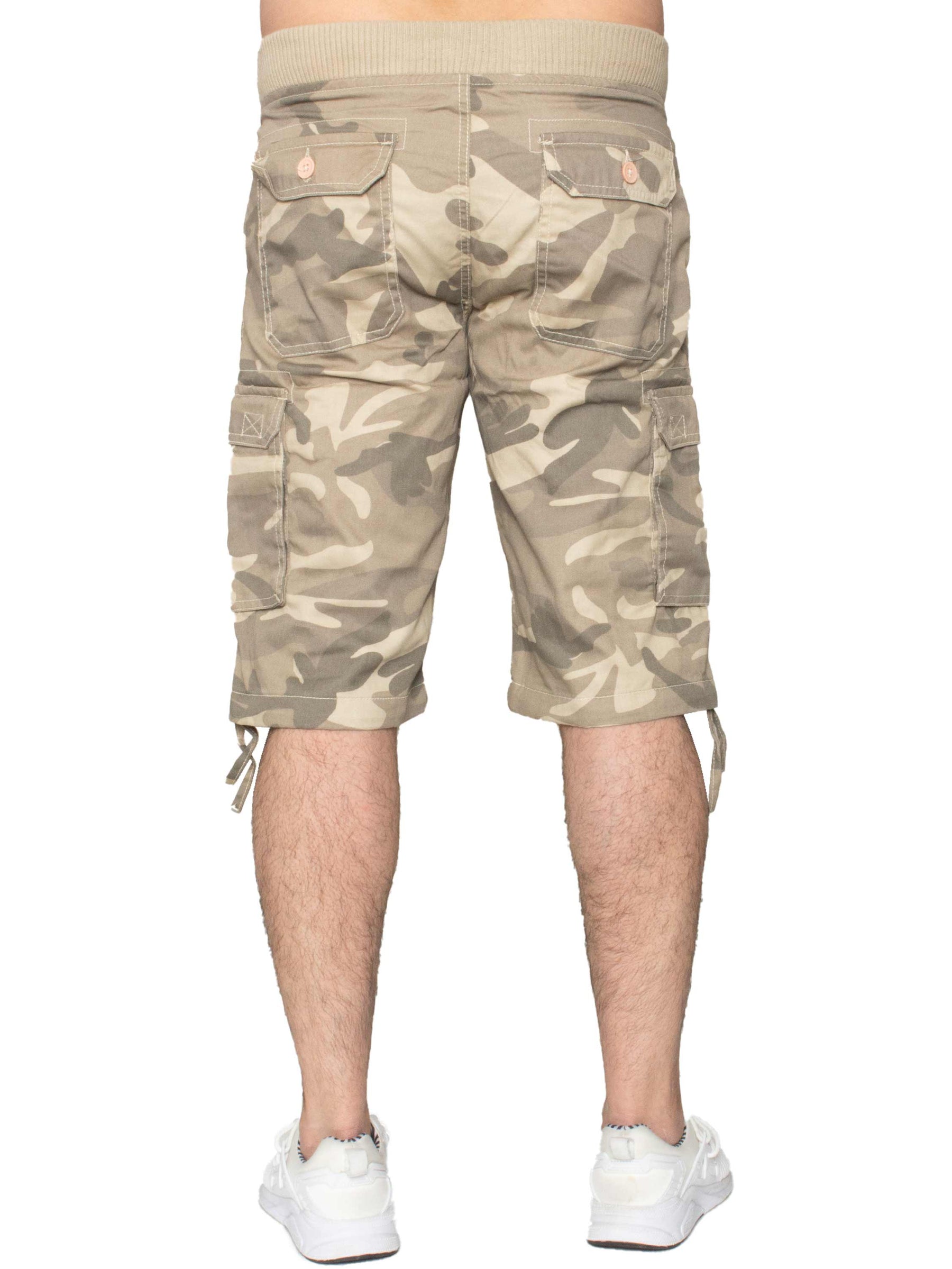 EZS409 Enzo | Mens Cargo Combat Camo Shorts ENZO RAWDENIM