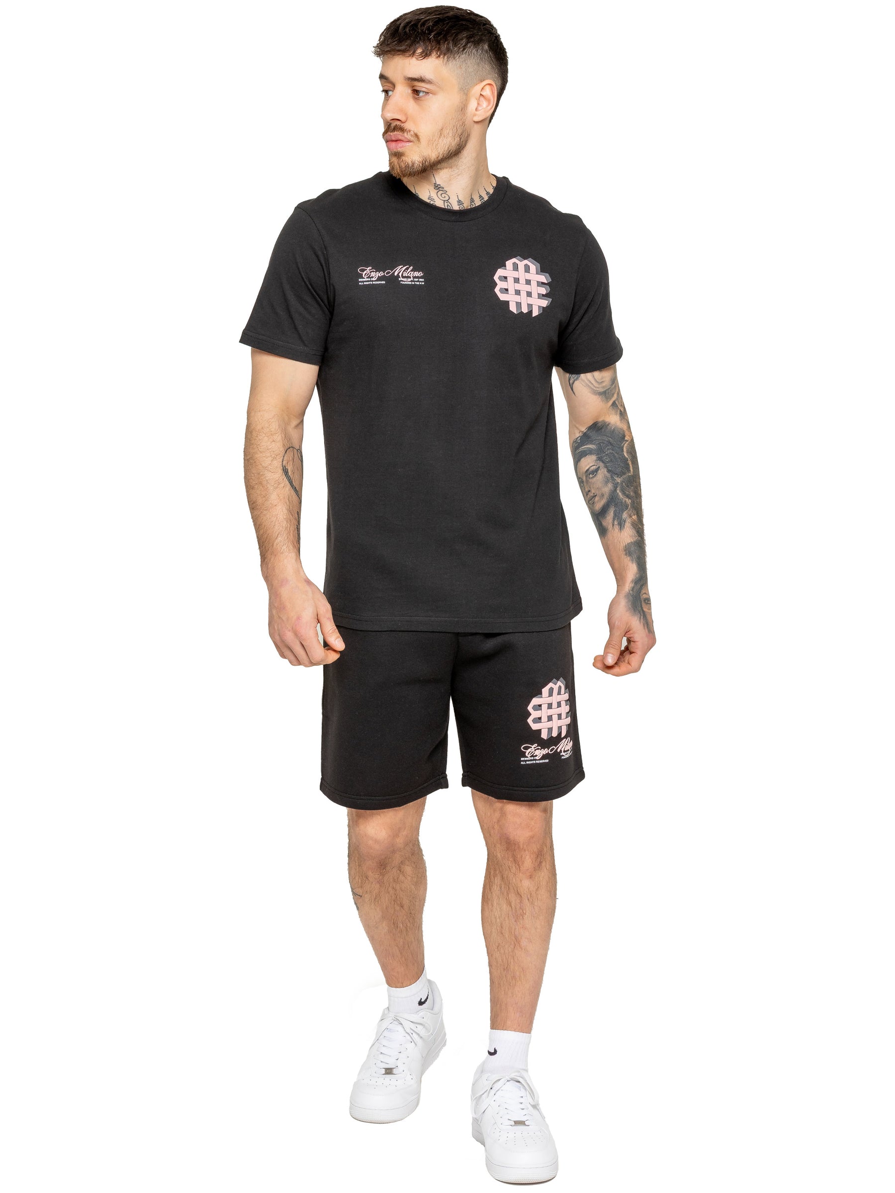 Enzo Milano | Mens Printed T-Shirt & Shorts Set
