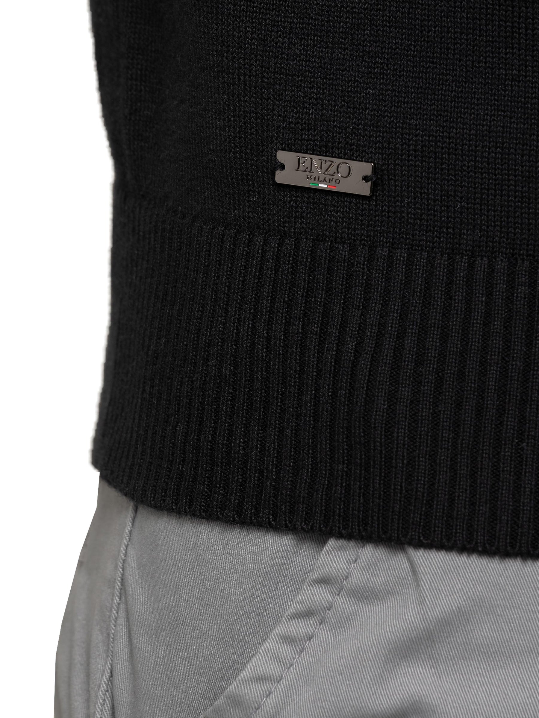 MKS18_KNIT Mens Funnel Neck Knit Jumper - Clearance ENZO RAWDENIM