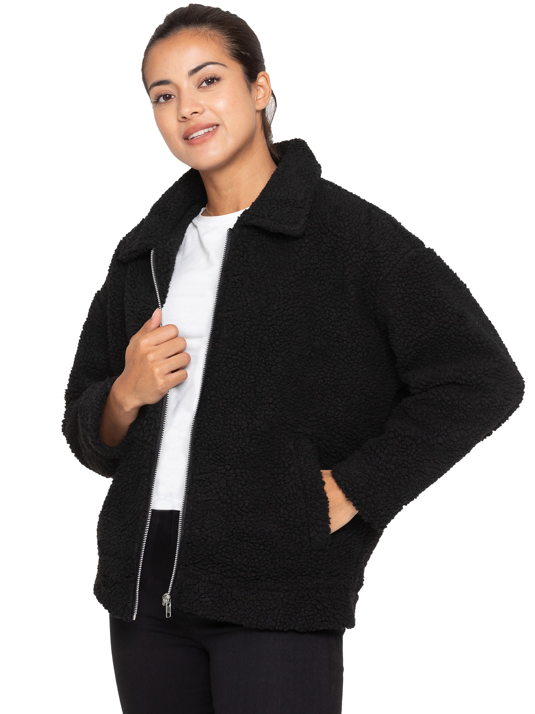 EZLJK625_JACKET Enzo | Womens Borg Jacket ENZO RAWDENIM