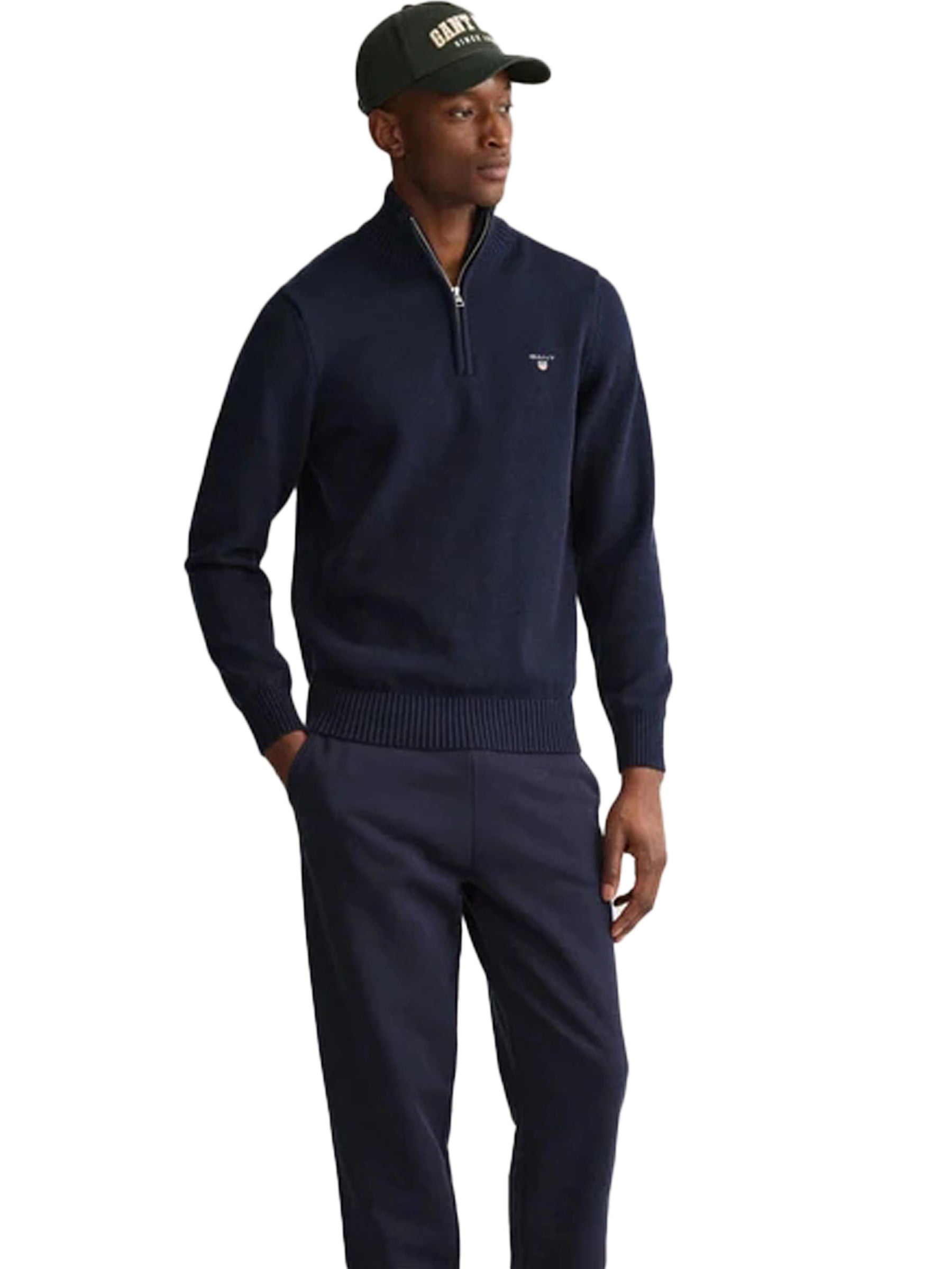 GANT_SWT_HALF_ZIP RAWDENIM RAWDENIM