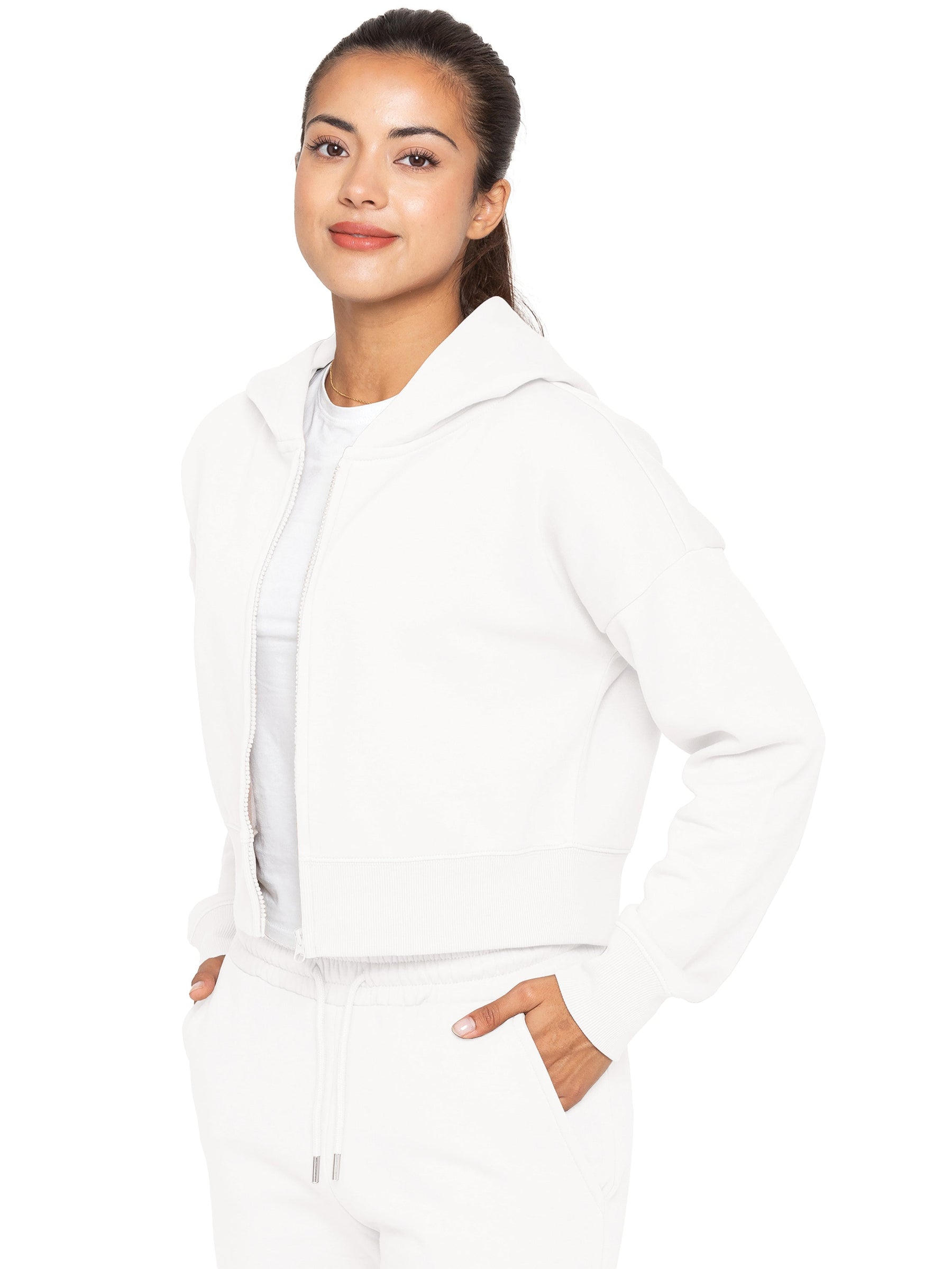 EZLHDCZ595 Copy of Enzo | Womens Cropped Zipped Hoodie ENZO RAWDENIM