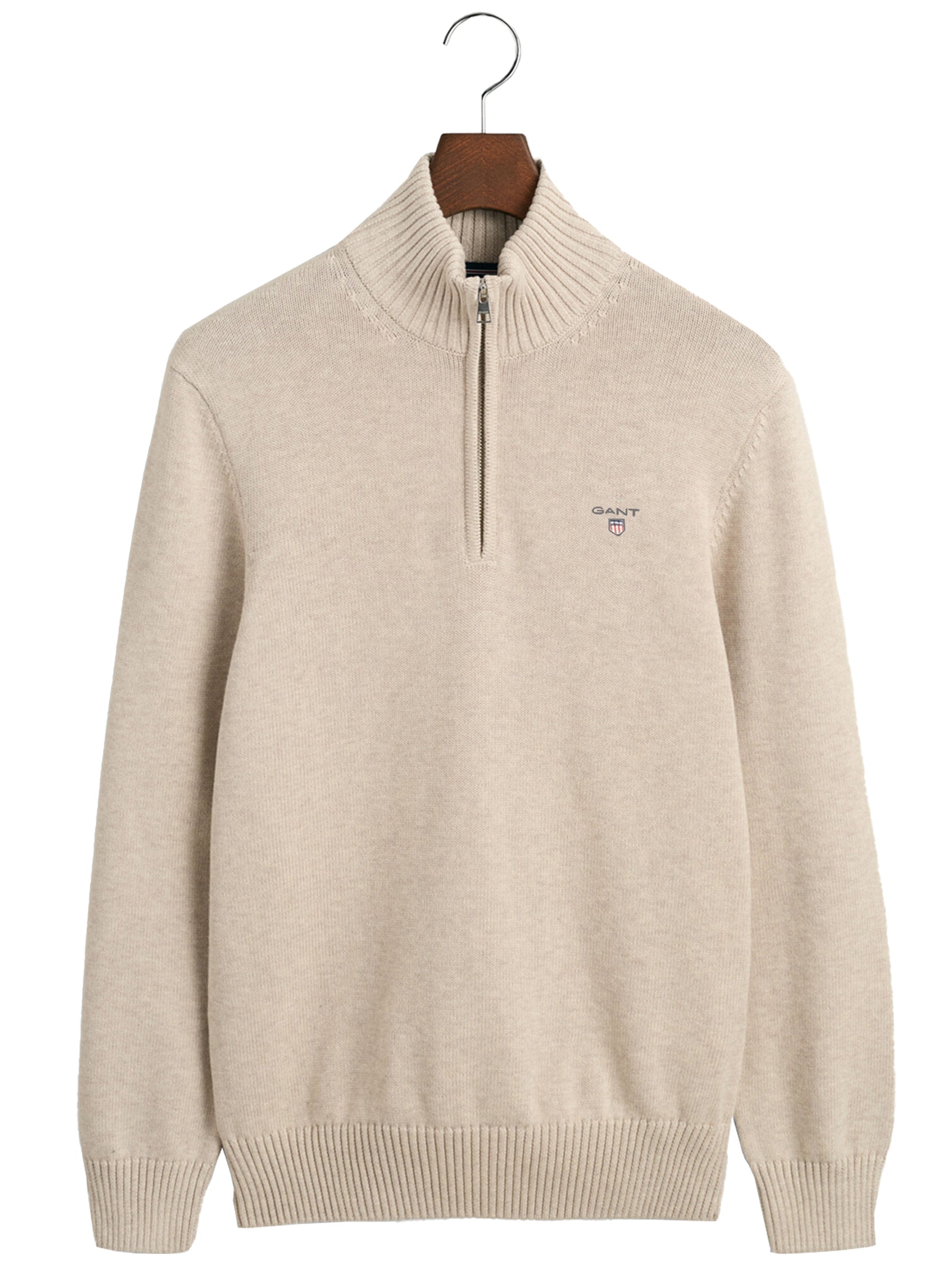 GANT_SWT_HALF_ZIP SAND RAWDENIM RAWDENIM