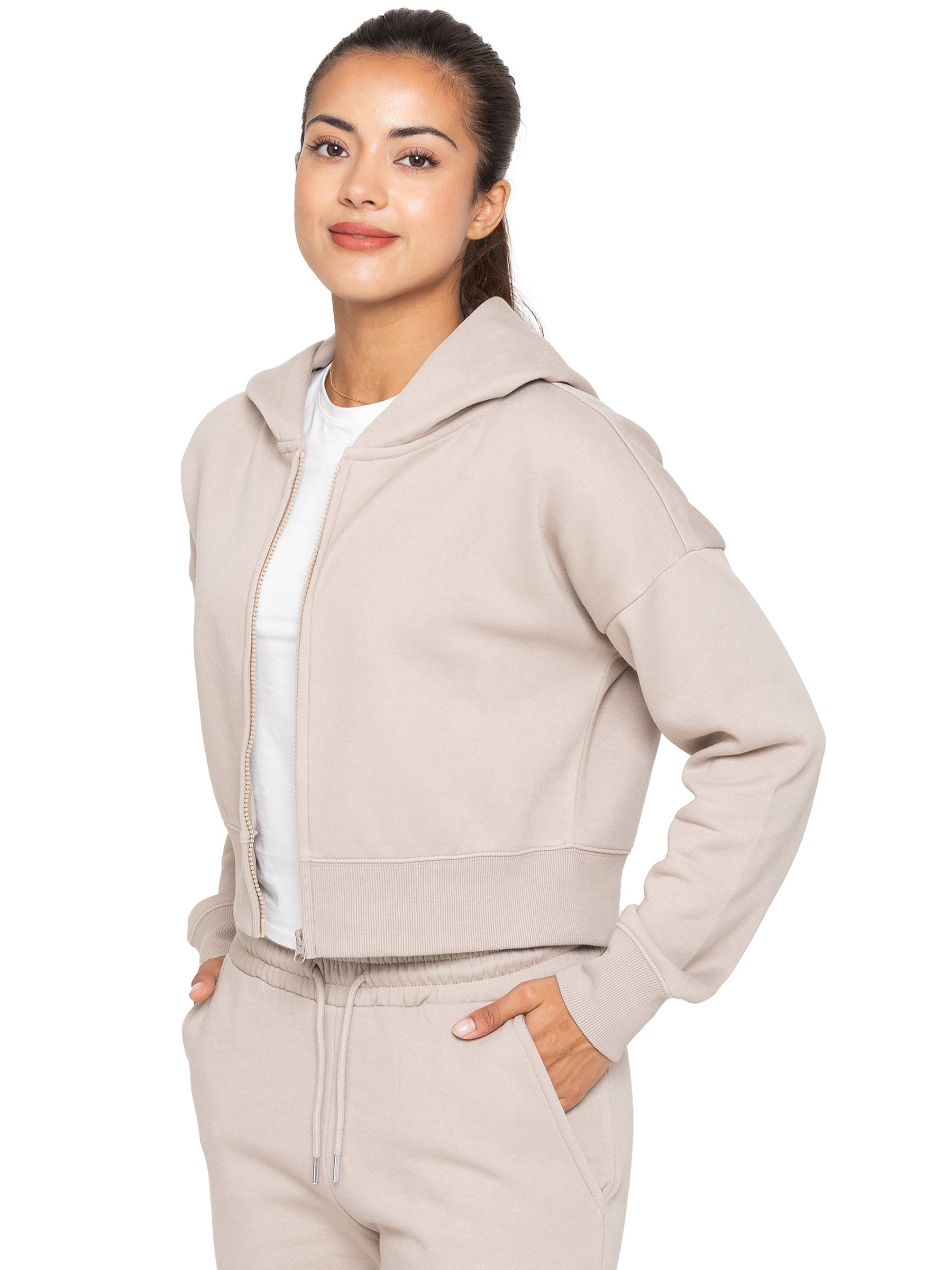 EZLHDCZ595 Copy of Enzo | Womens Cropped Zipped Hoodie ENZO RAWDENIM