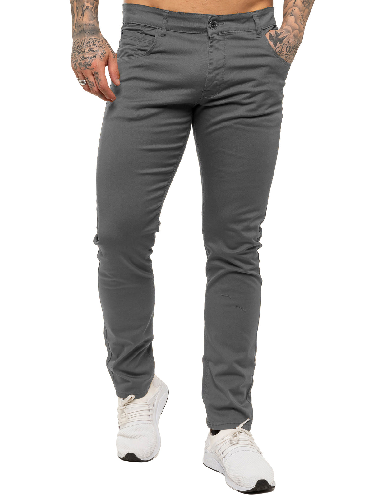 Kruze | Mens Slim Fit Stretch Chinos