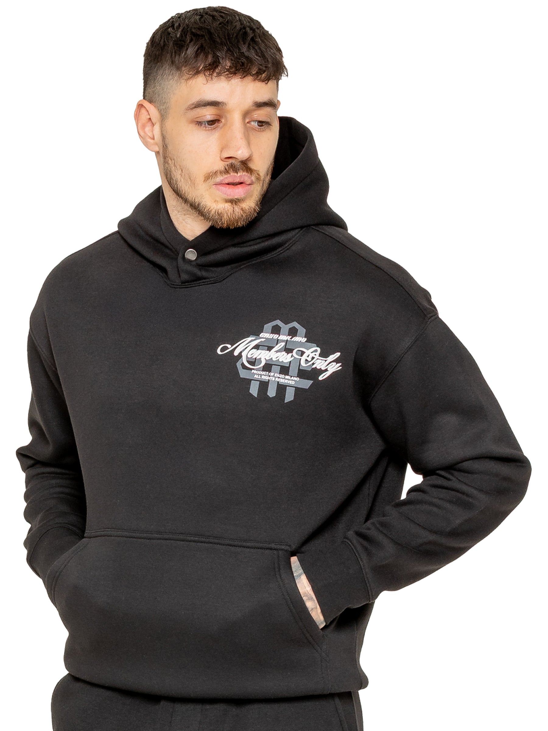 Enzo Milano | Mens Oversized Printed Hoodie