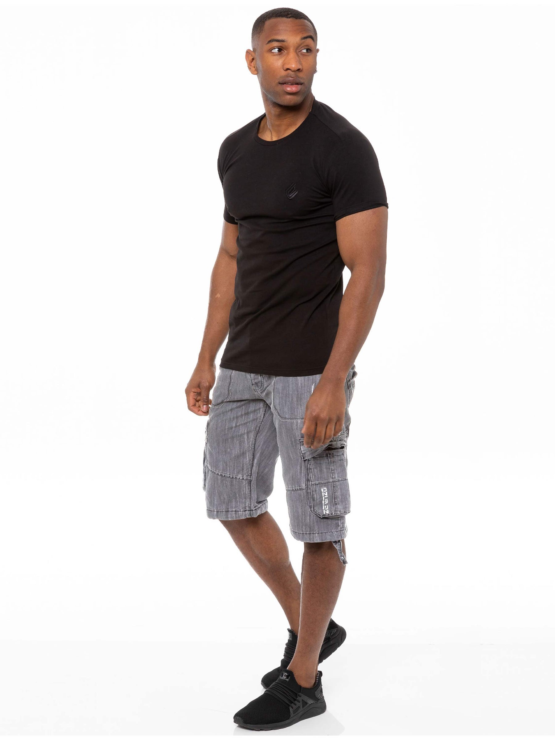 EZS404 Mens Raw Combat Cargo Denim Shorts | Enzo Designer Menswear ENZO RAWDENIM