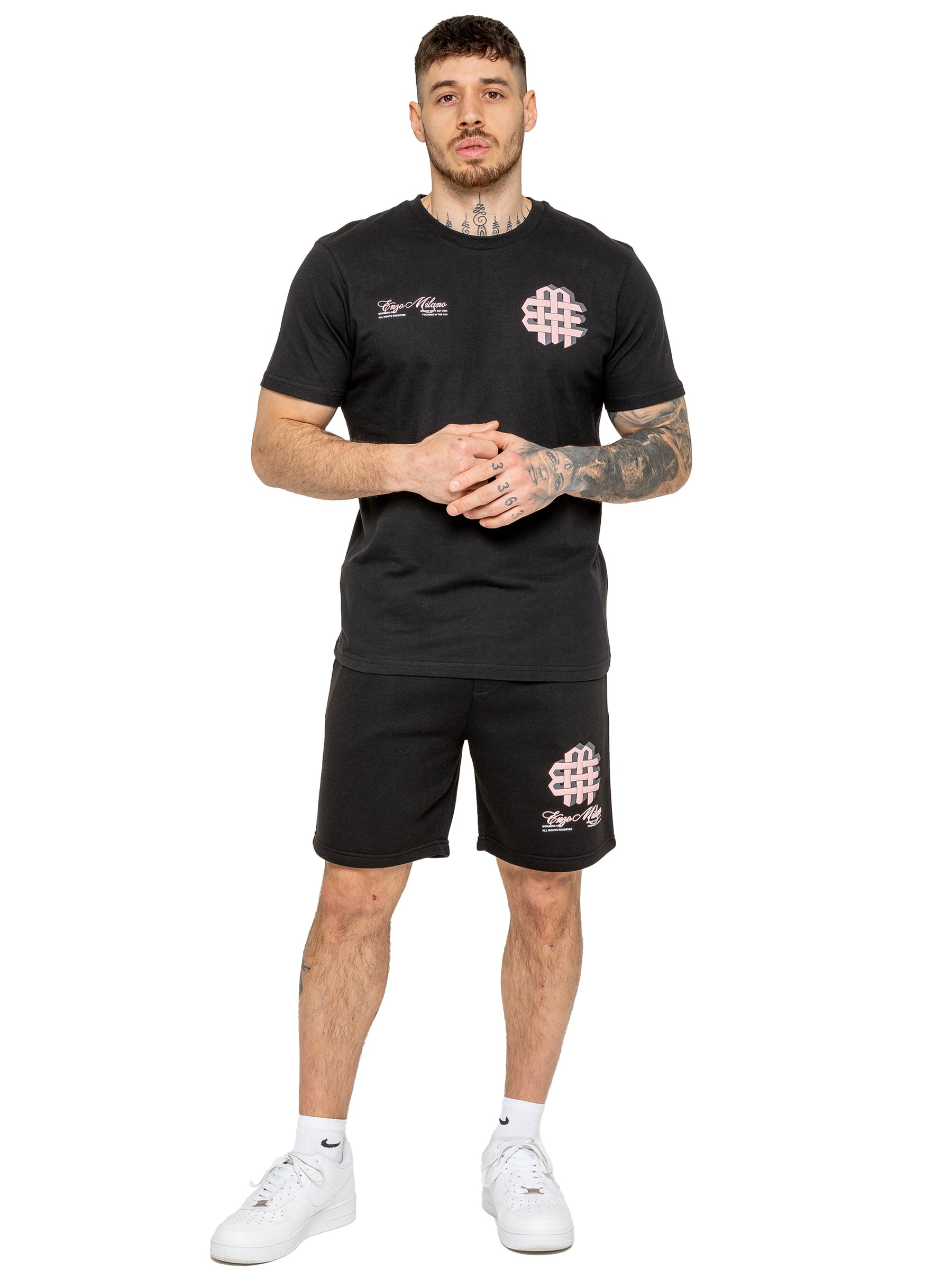 Enzo Milano | Mens Printed T-Shirt & Shorts Set
