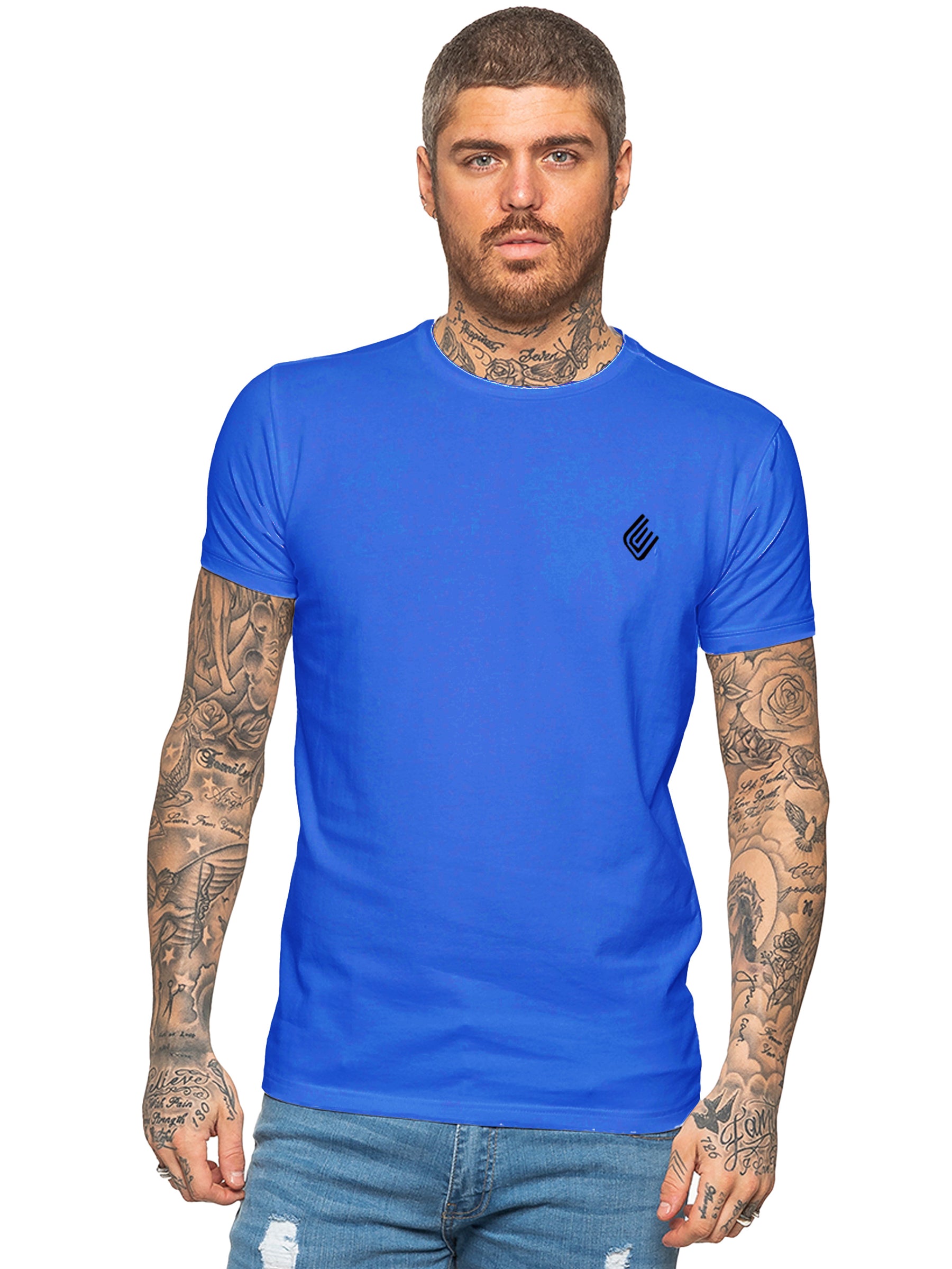 EZTS581 Enzo Mens Slim Fit Stretch Muscle T-Shirt ENZO RAWDENIM