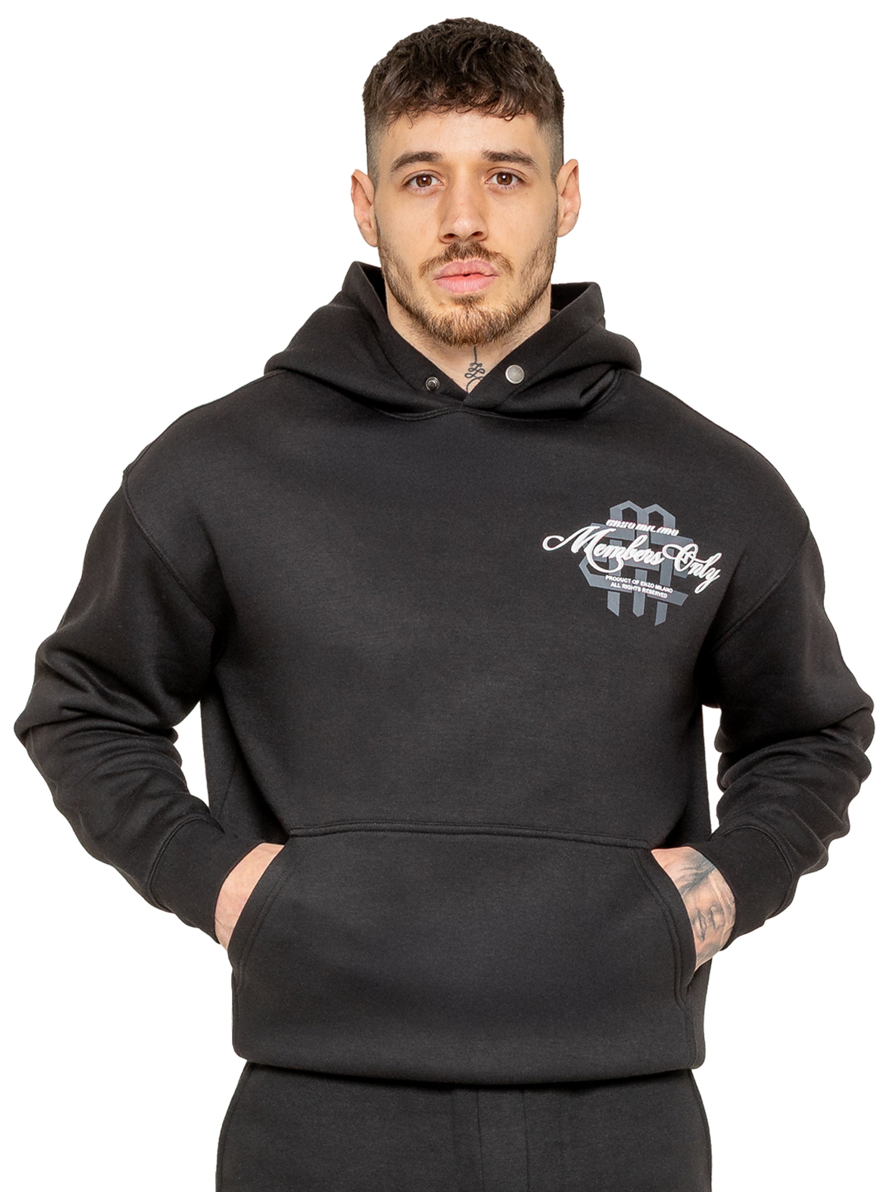 Enzo Milano | Mens Oversized Printed Hoodie