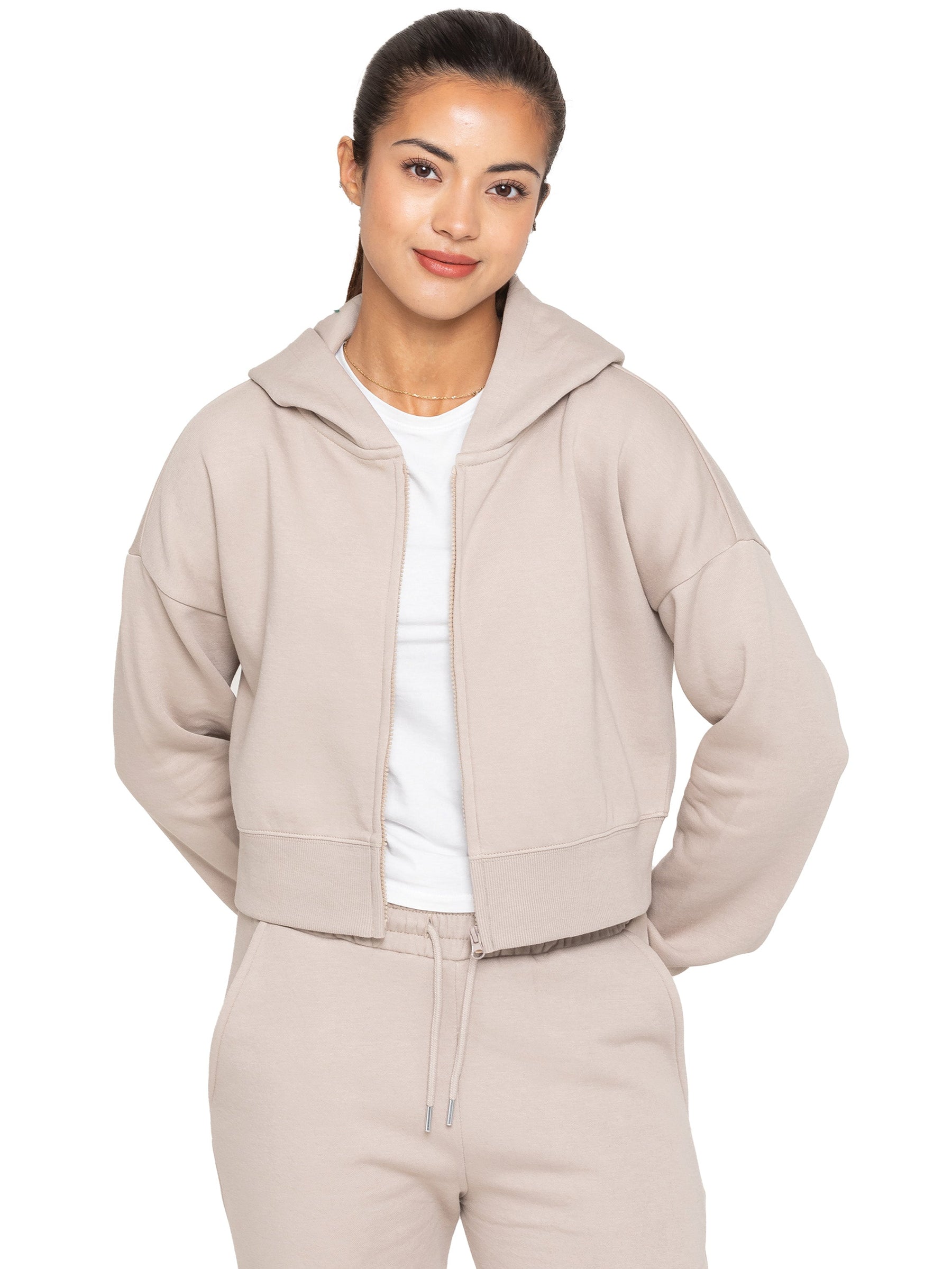 EZLHDCZ595 Copy of Enzo | Womens Cropped Zipped Hoodie ENZO RAWDENIM