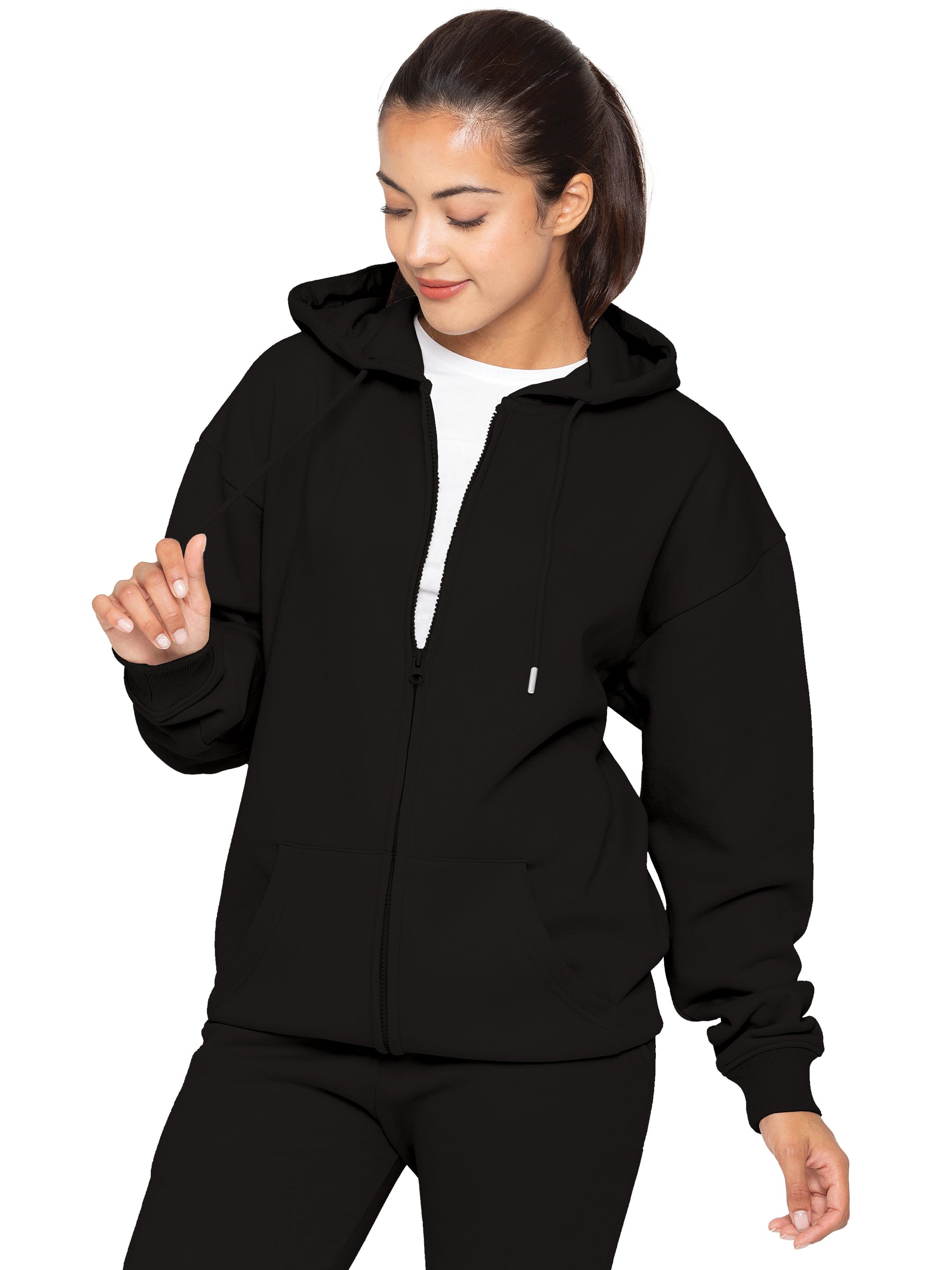 EZLHDZ596 Enzo | Womens Oversized Zipped Hoodie ENZO RAWDENIM