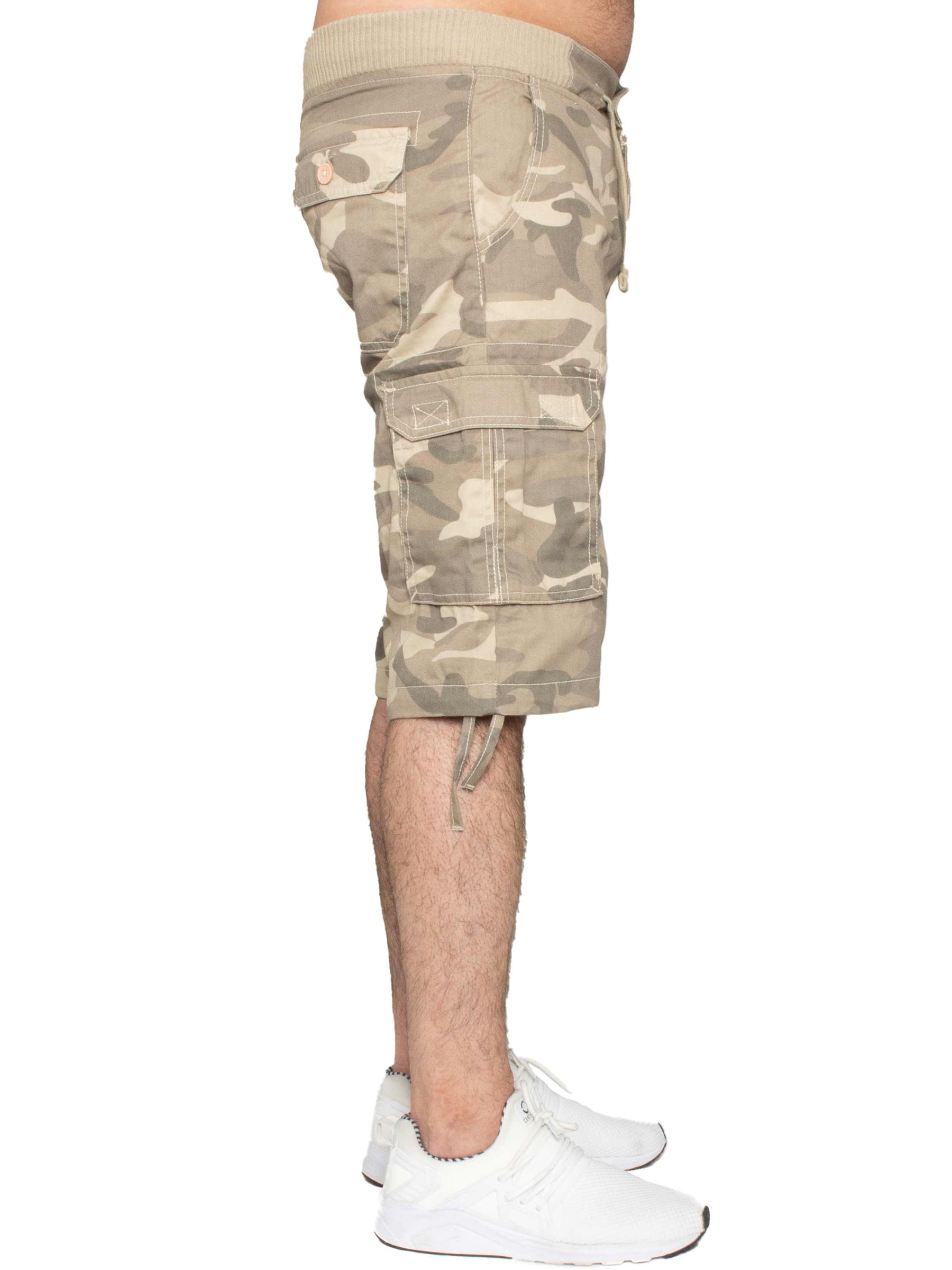EZS409 Enzo | Mens Cargo Combat Camo Shorts ENZO RAWDENIM