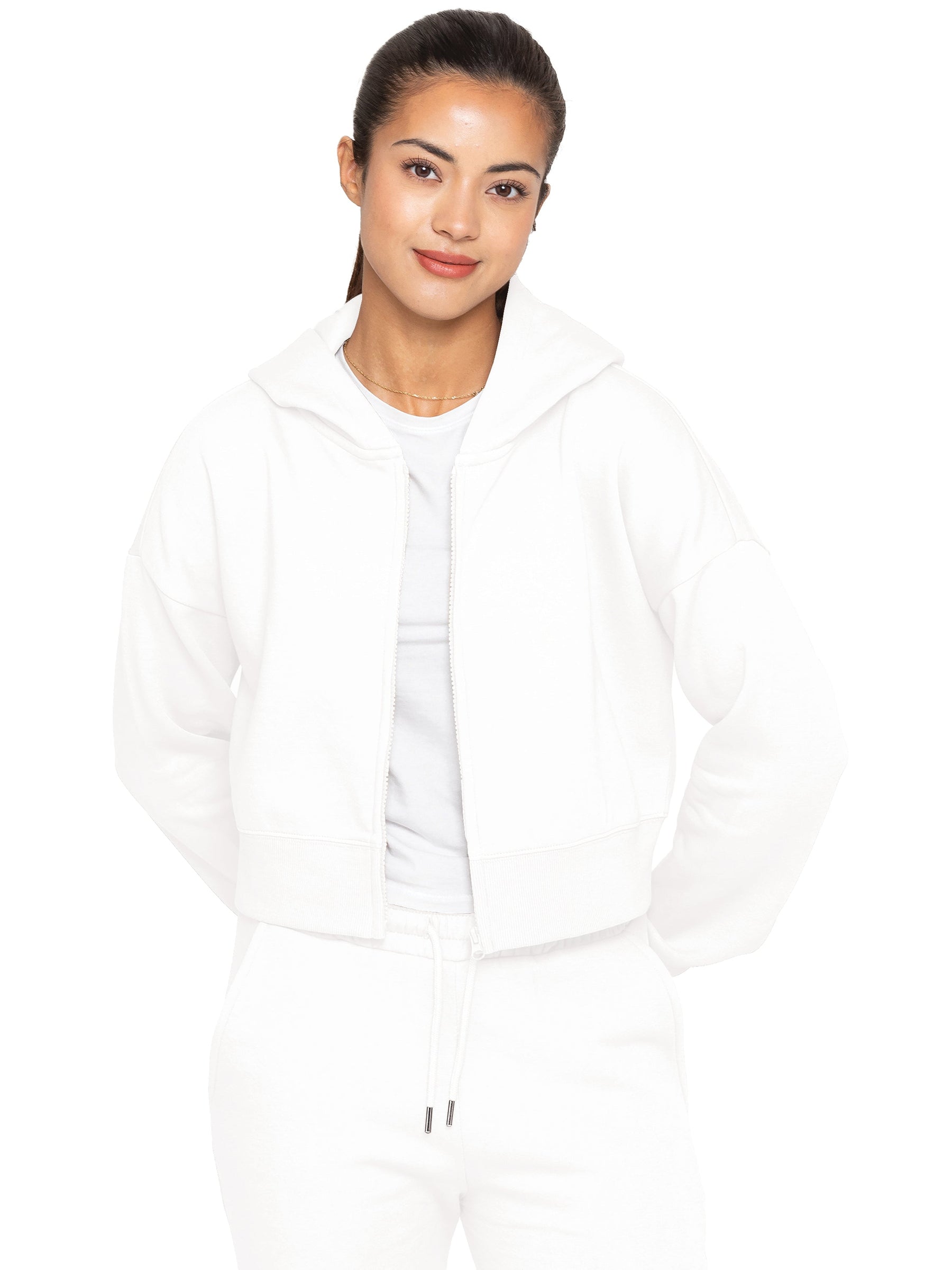 EZLHDCZ595 Copy of Enzo | Womens Cropped Zipped Hoodie ENZO RAWDENIM