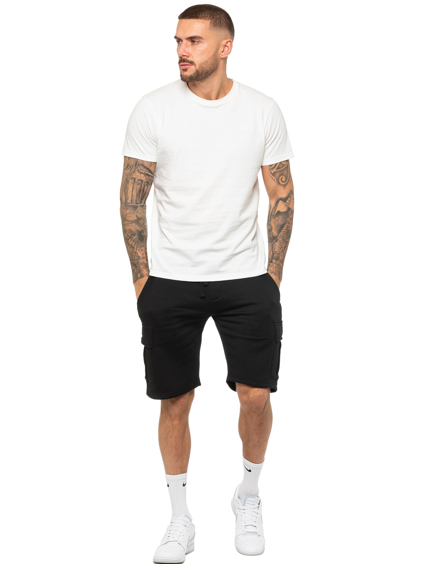 EZSC602 SHORT Enzo | Mens Cargo Fleece Shorts ENZO RAWDENIM
