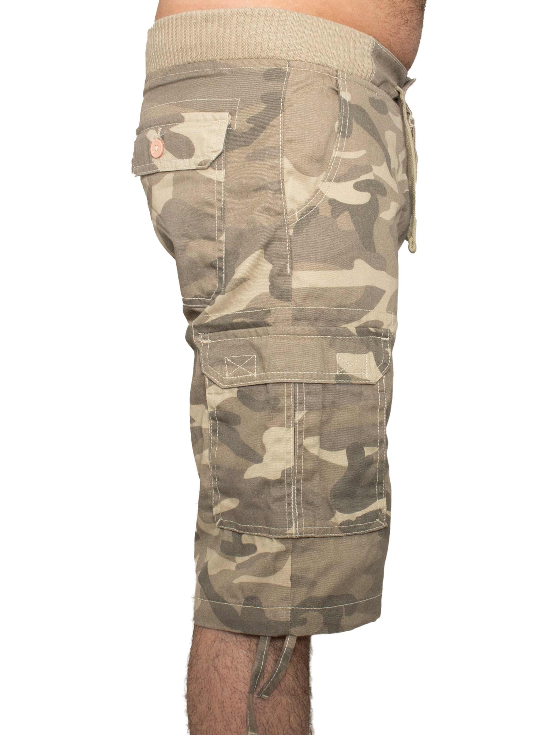 EZS409 Enzo | Mens Cargo Combat Camo Shorts ENZO RAWDENIM