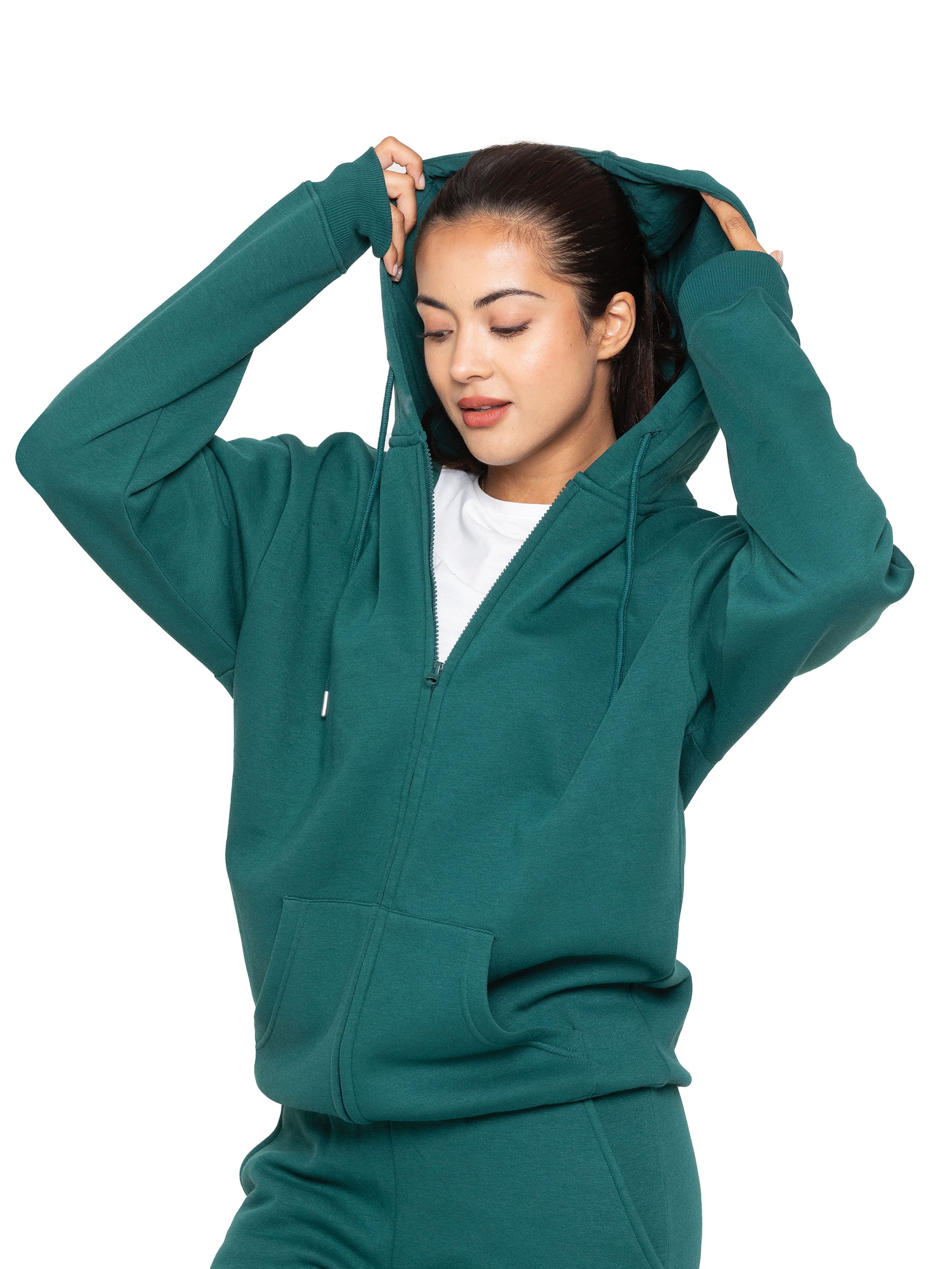 EZLHDZ596 Enzo | Womens Oversized Zipped Hoodie ENZO RAWDENIM