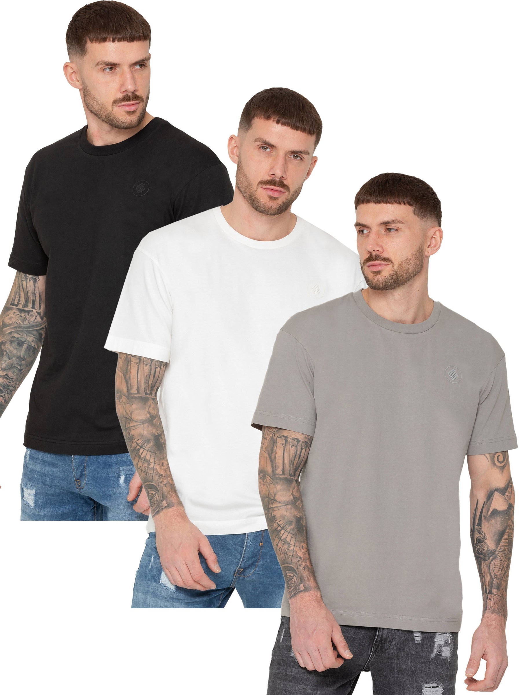 EZTS645 TSHIRT Enzo | Oversized Crew Neck T-Shirt 3 Pack RAWDENIM RAWDENIM