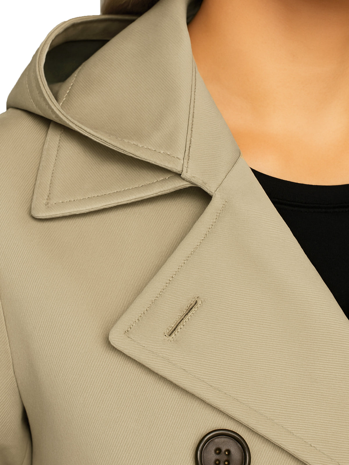 Womens Trench Coat Double Breasted Autumn Winter Long Jacket