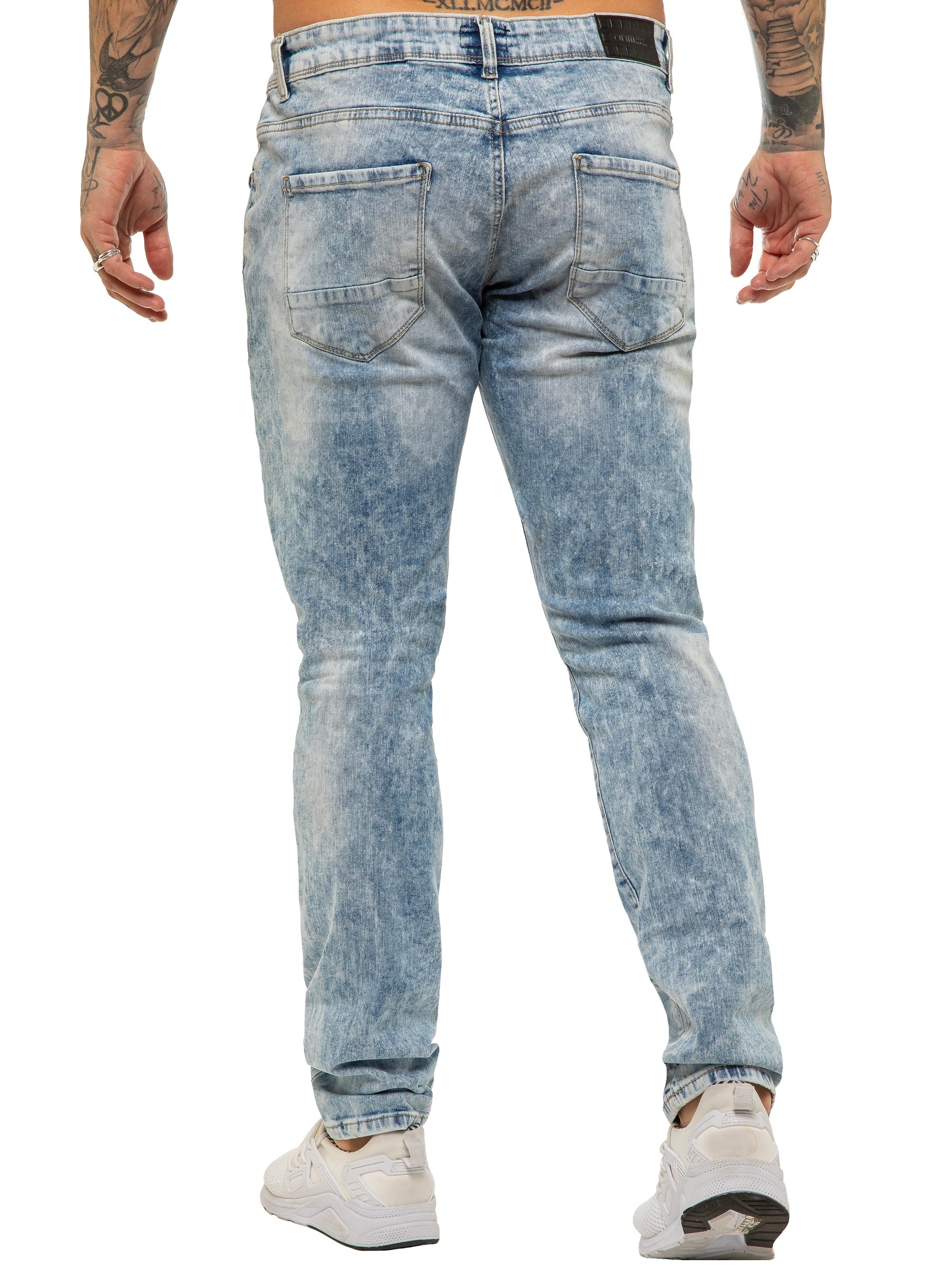 EZ420 Copy of Mens Skinny Ripped Jeans Stretch Denim | Enzo Designer Menswear ENZO RAWDENIM