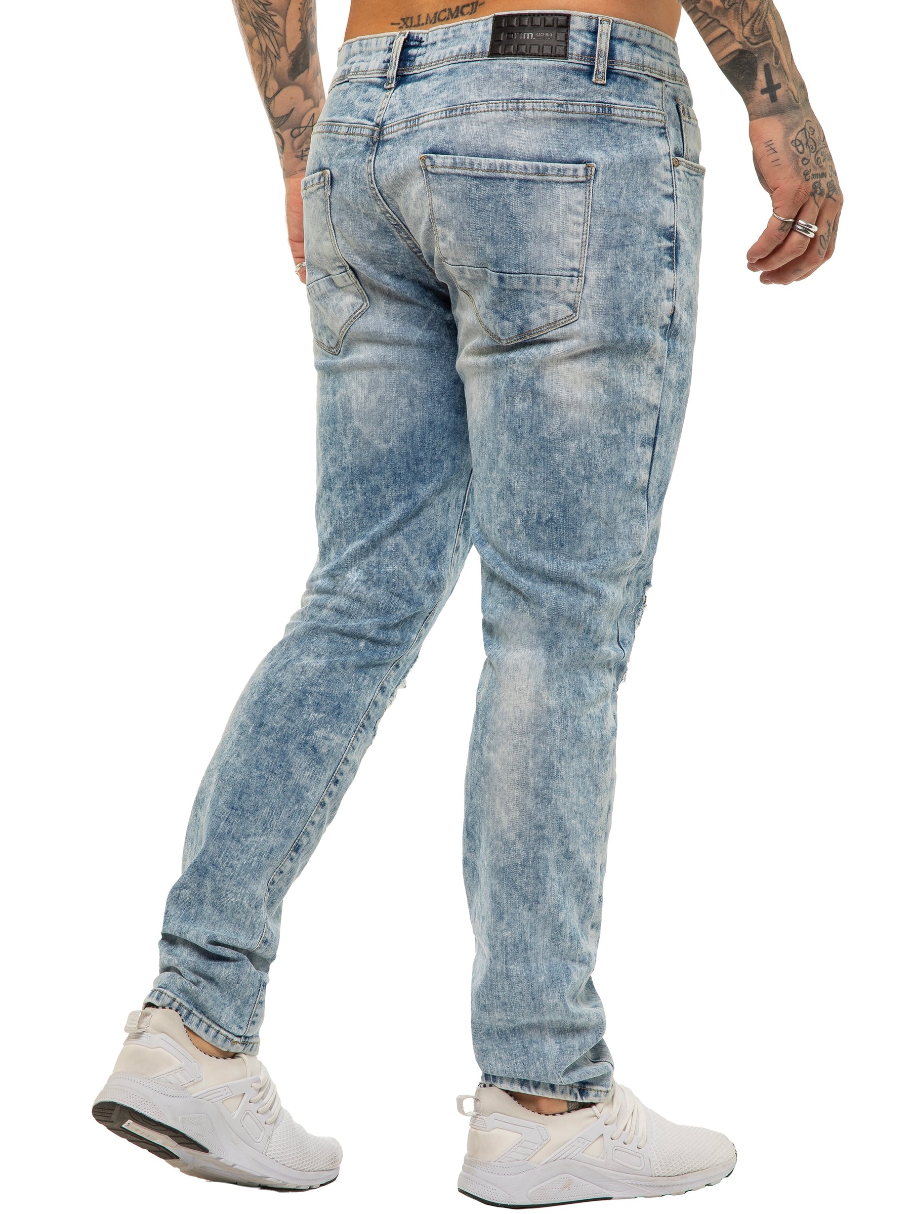 EZ420 Copy of Mens Skinny Ripped Jeans Stretch Denim | Enzo Designer Menswear ENZO RAWDENIM