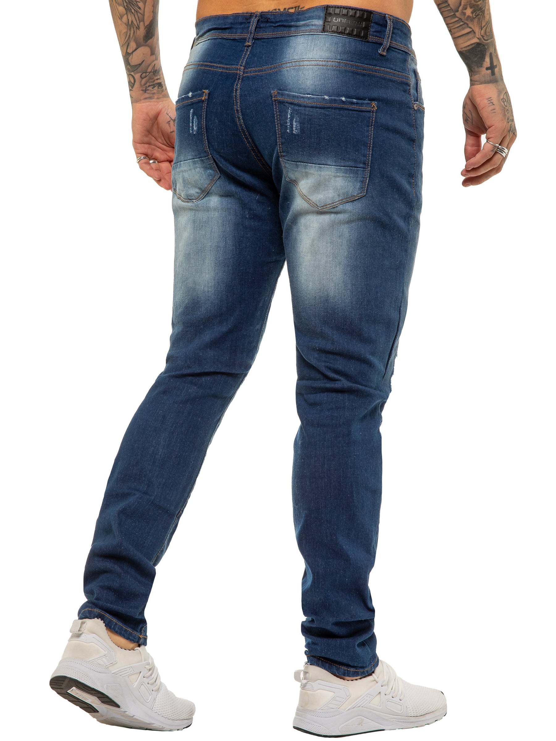 EZ420 Copy of Mens Skinny Ripped Jeans Stretch Denim | Enzo Designer Menswear ENZO RAWDENIM