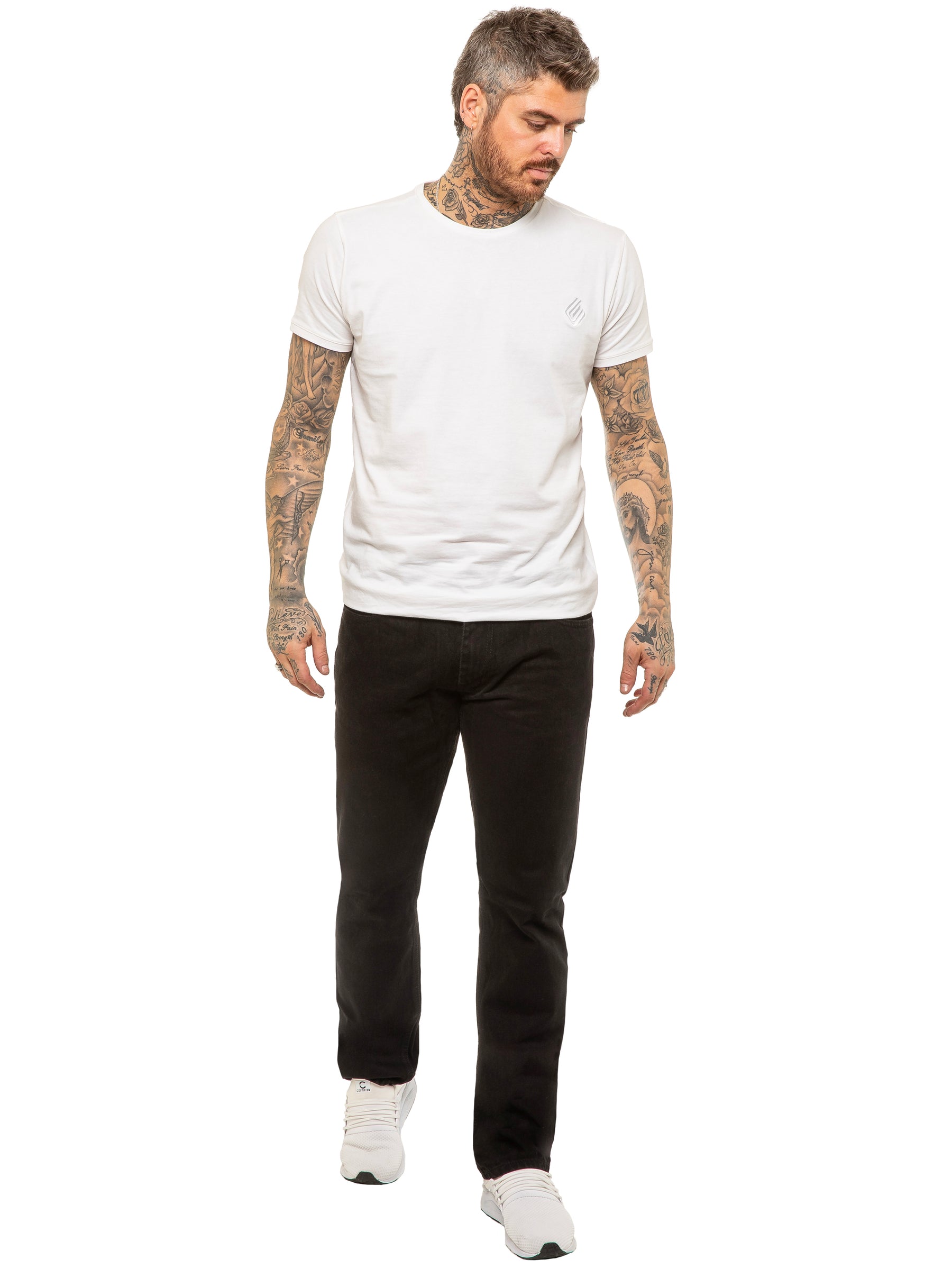 EZ399 MSW Copy of Mens Designer Blue Regular Tapered Fit Denim Jeans | Enzo Designer Menswear ENZO RAWDENIM