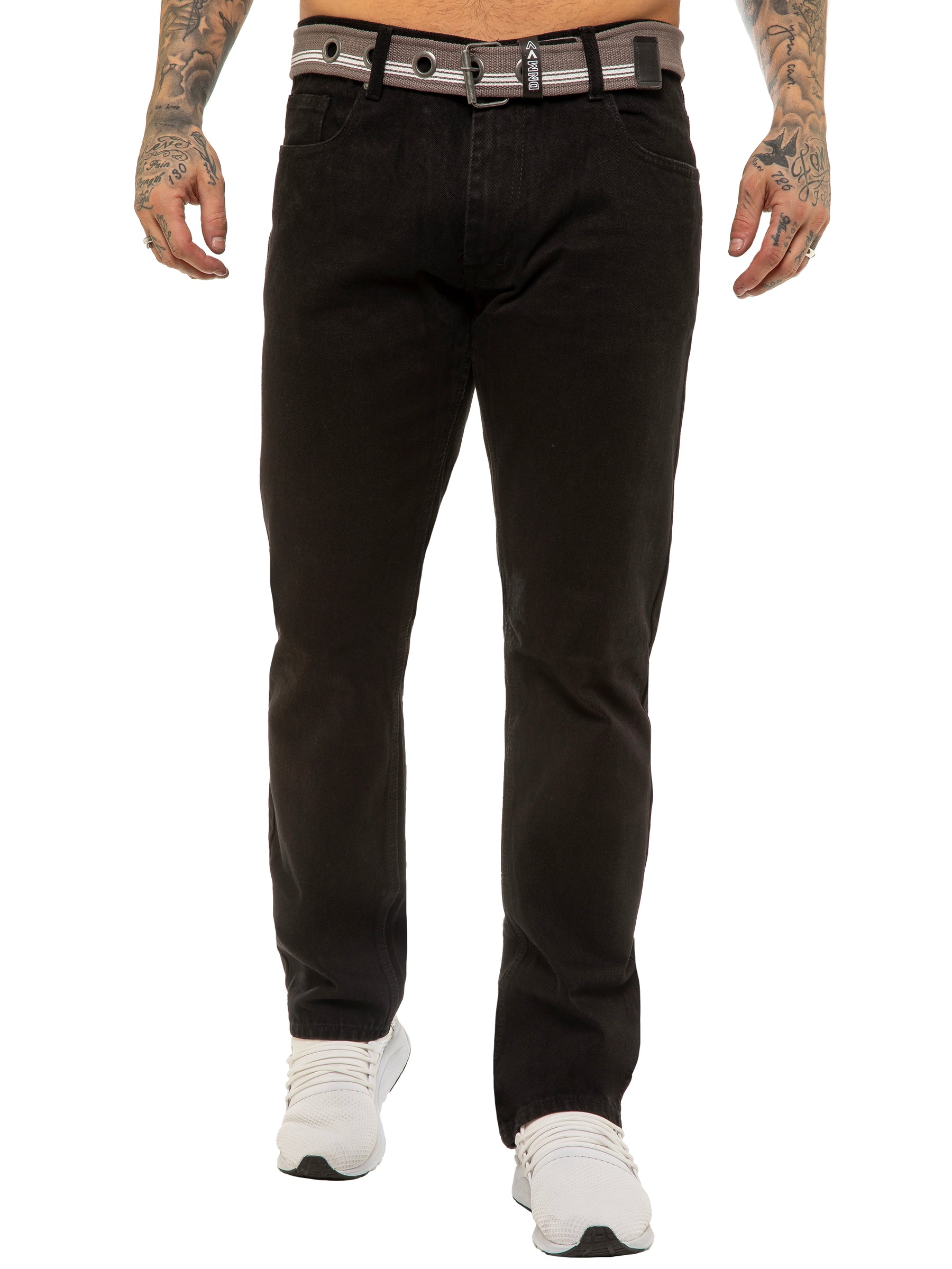 EZ399 MSW Copy of Mens Designer Blue Regular Tapered Fit Denim Jeans | Enzo Designer Menswear ENZO RAWDENIM