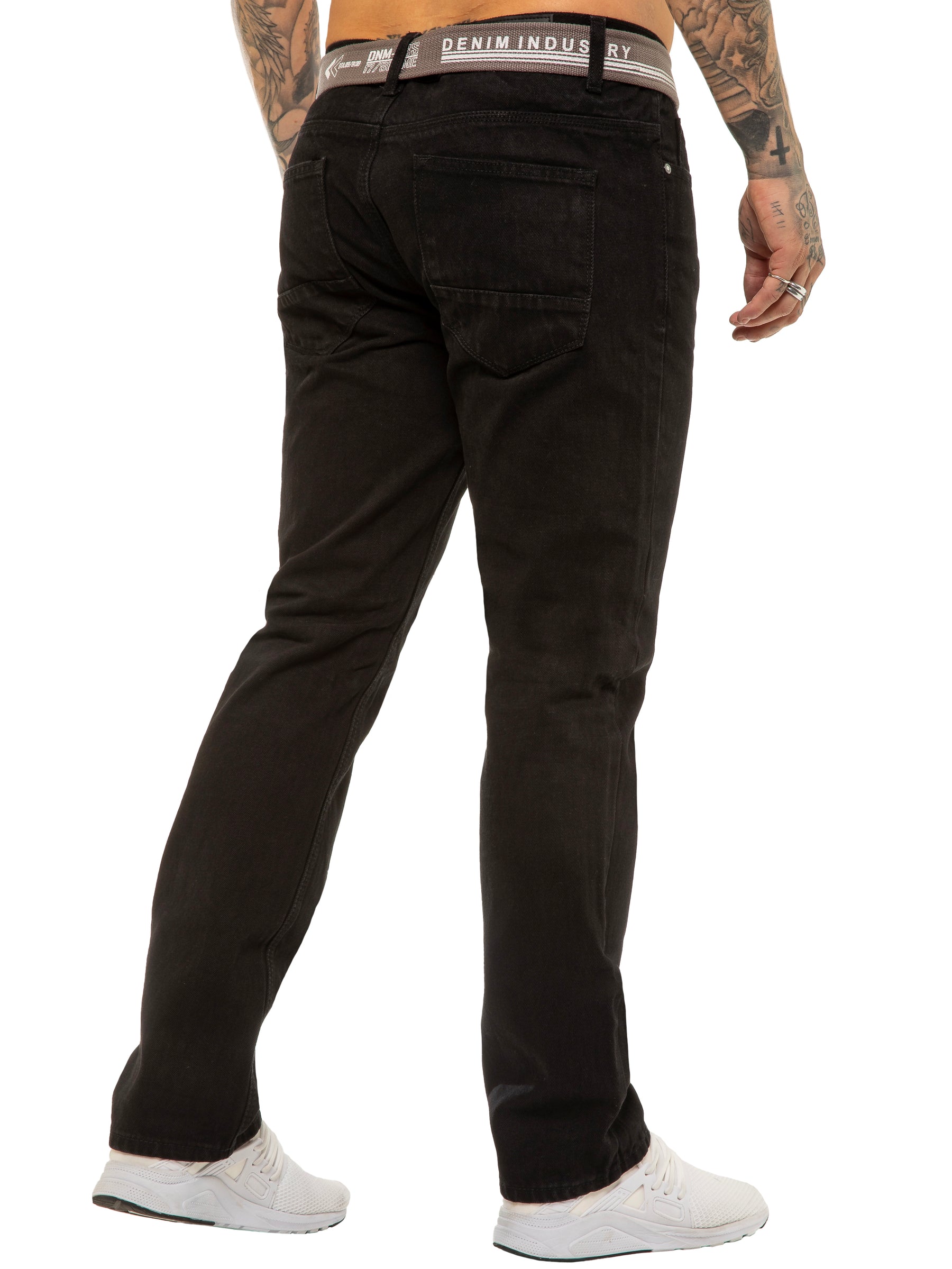 EZ399 MSW Copy of Mens Designer Blue Regular Tapered Fit Denim Jeans | Enzo Designer Menswear ENZO RAWDENIM