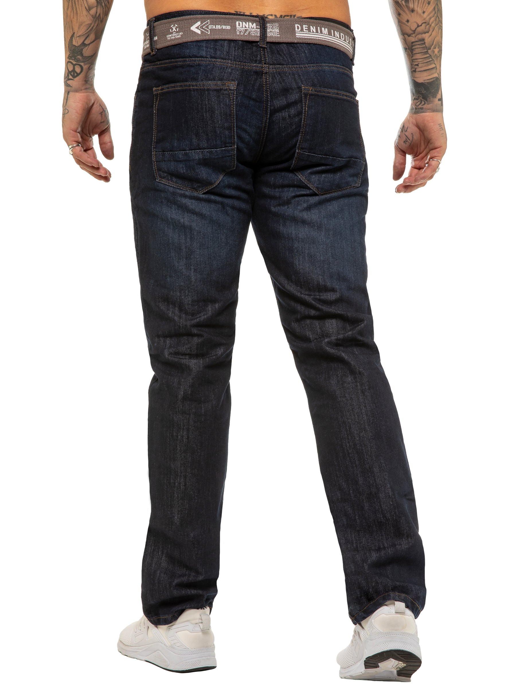 EZ399 MSW Copy of Mens Designer Blue Regular Tapered Fit Denim Jeans | Enzo Designer Menswear ENZO RAWDENIM