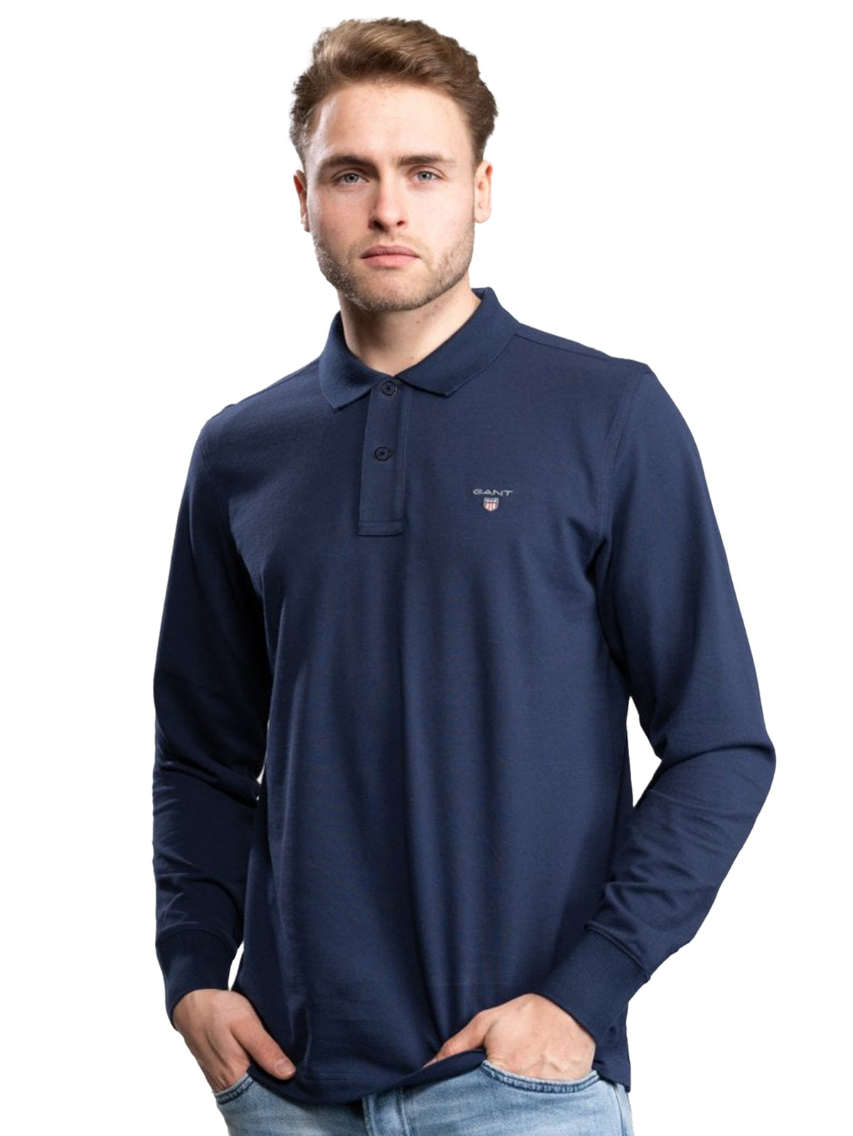 GANT_POLO_LS Gant | Mens Long Sleeve Polo Shirt GANT RAWDENIM