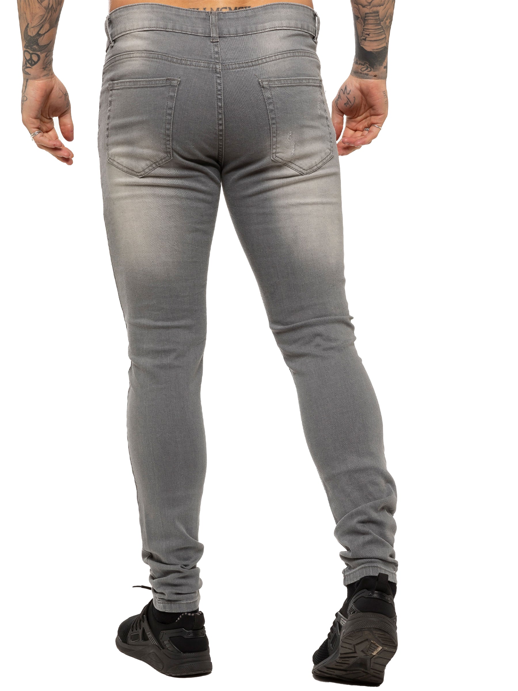 EZ376 Mens Denim Ripped Denim Jeans lsw | Enzo Designer Menswear ENZO RAWDENIM