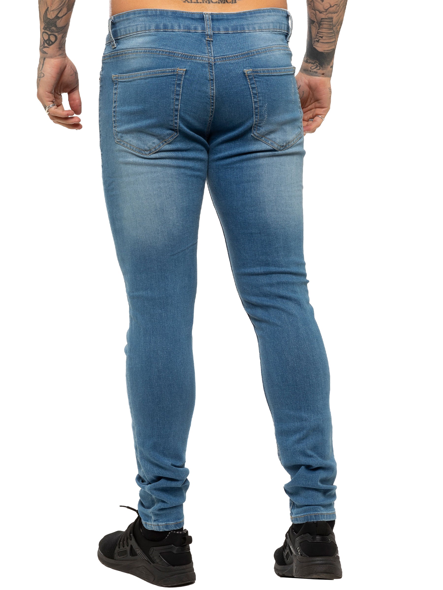 EZ376 Mens Denim Ripped Denim Jeans lsw | Enzo Designer Menswear ENZO RAWDENIM