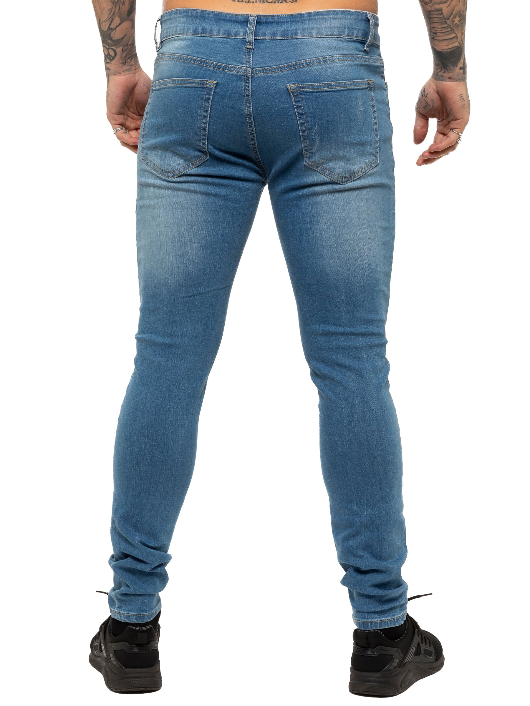 EZ376 Mens Denim Ripped Denim Jeans lsw | Enzo Designer Menswear ENZO RAWDENIM