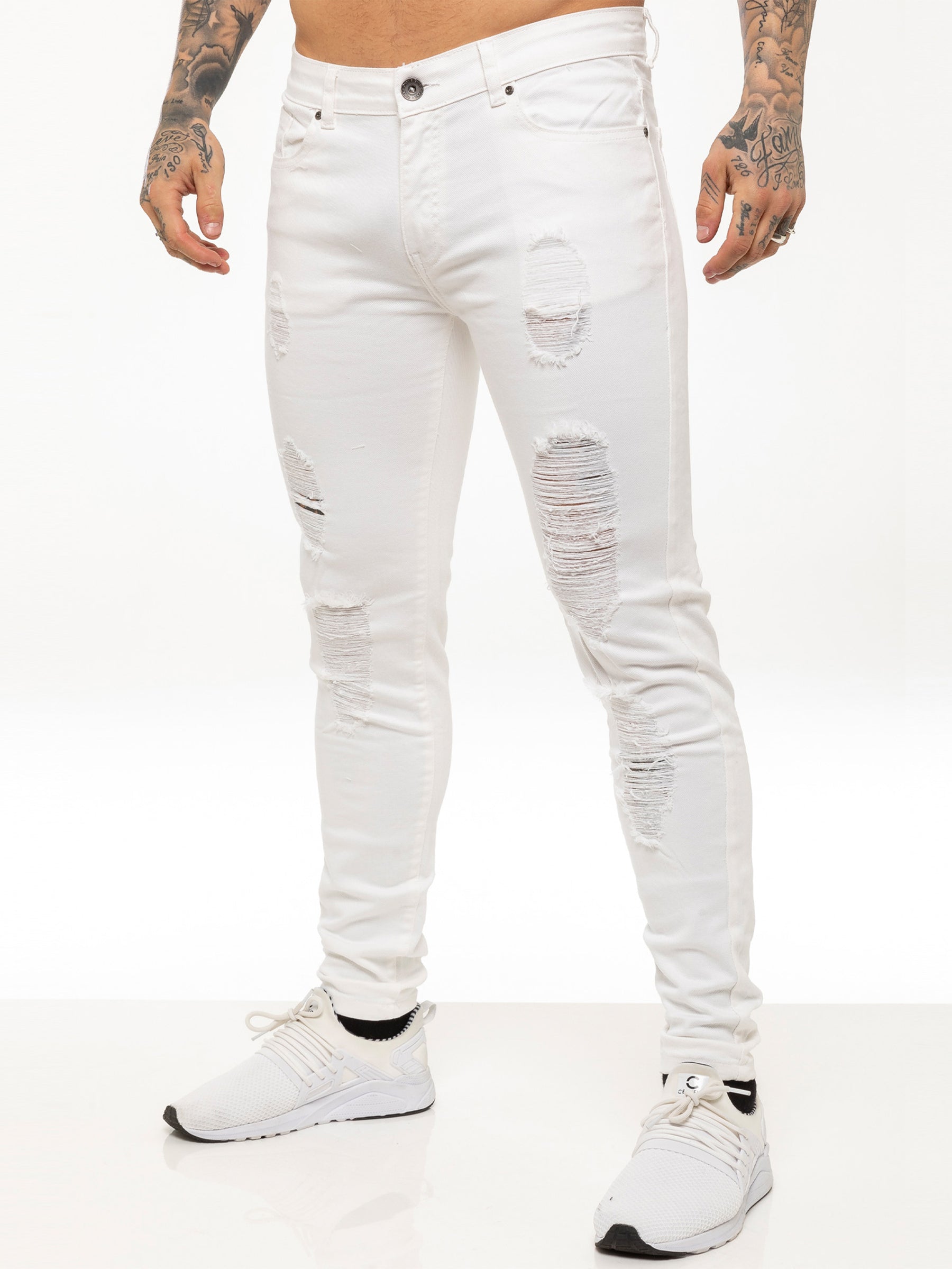 EZ376 Mens Denim Ripped Denim Jeans lsw | Enzo Designer Menswear ENZO RAWDENIM