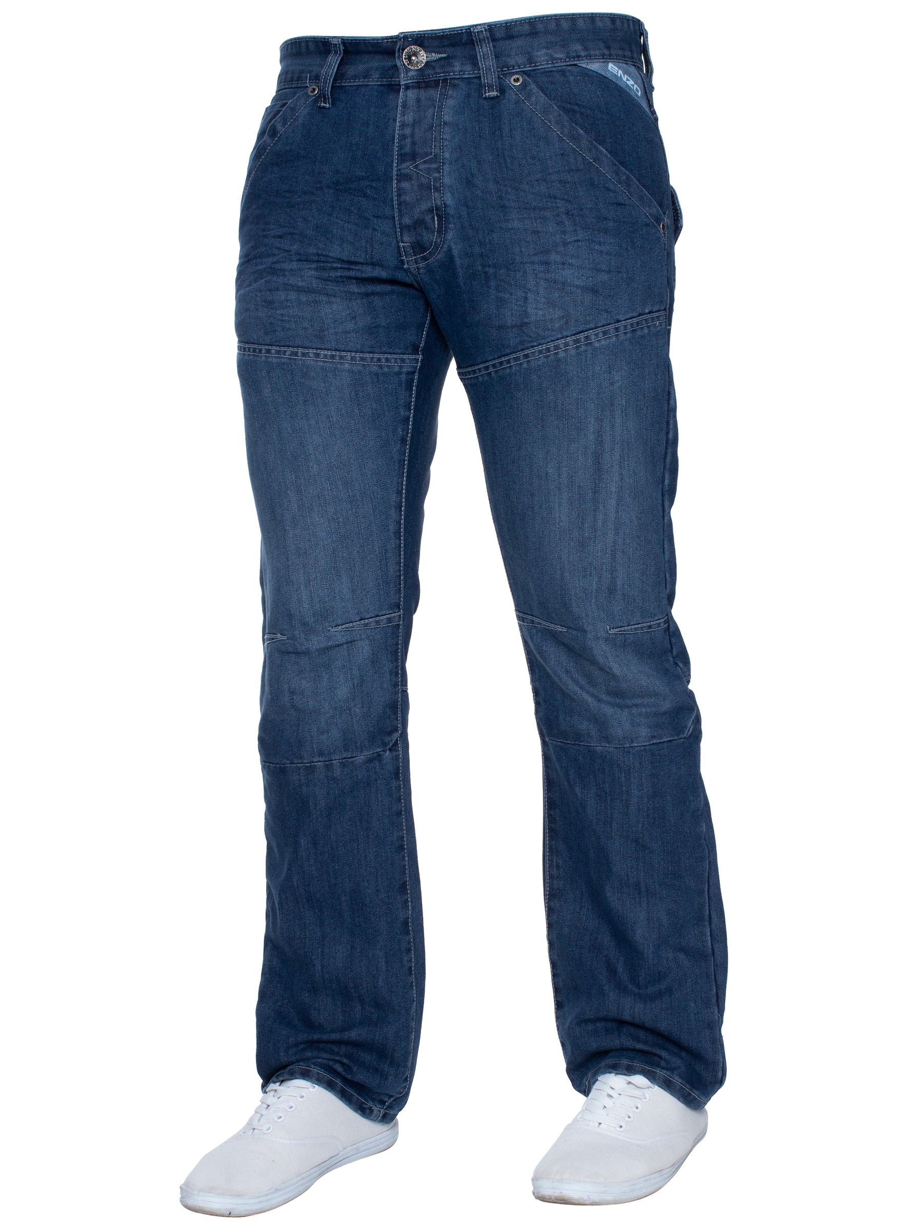 MIGUEL Enzo Mens Miguel Straight Leg Denim Jeans ENZO RAWDENIM