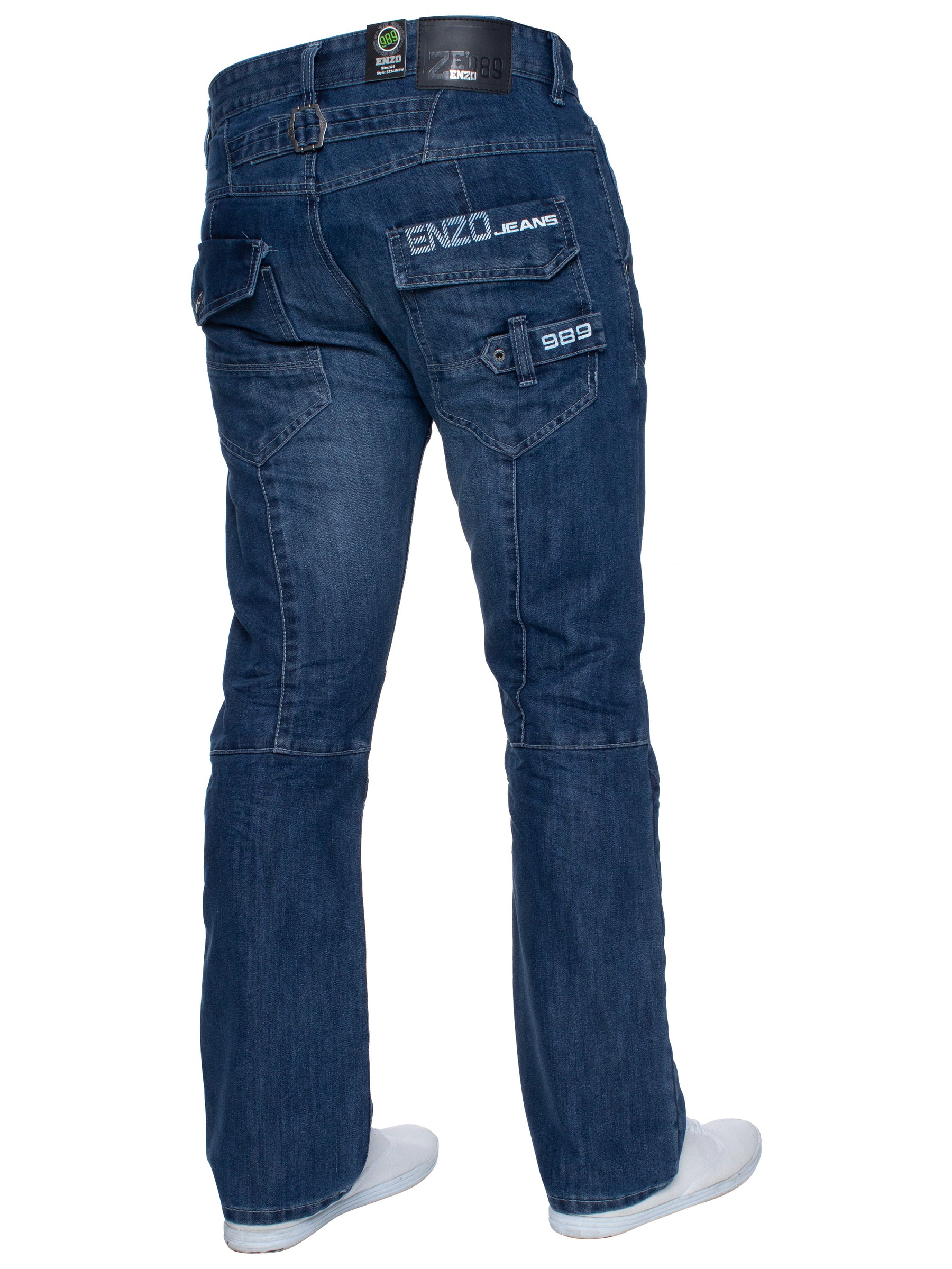 MIGUEL Enzo Mens Miguel Straight Leg Denim Jeans ENZO RAWDENIM