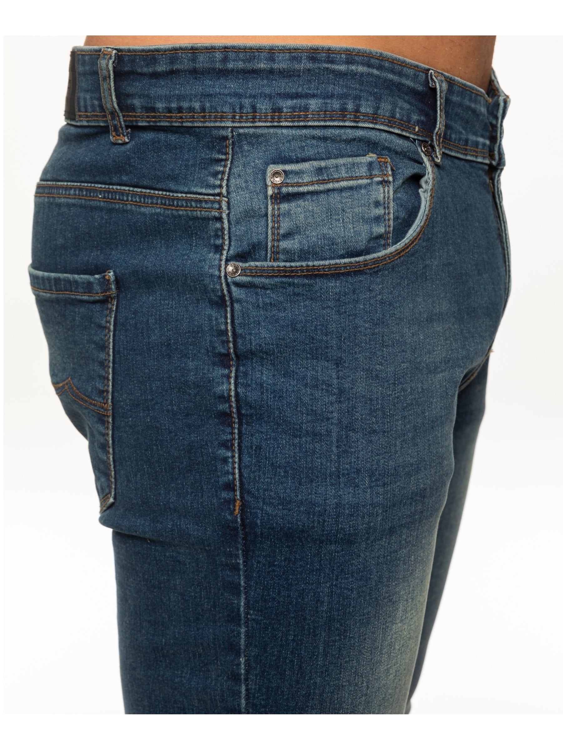 EZ325 MSW Mens Skinny Stretch Stonewash Denim Jeans | Enzo Designer Menswear ENZO RAWDENIM