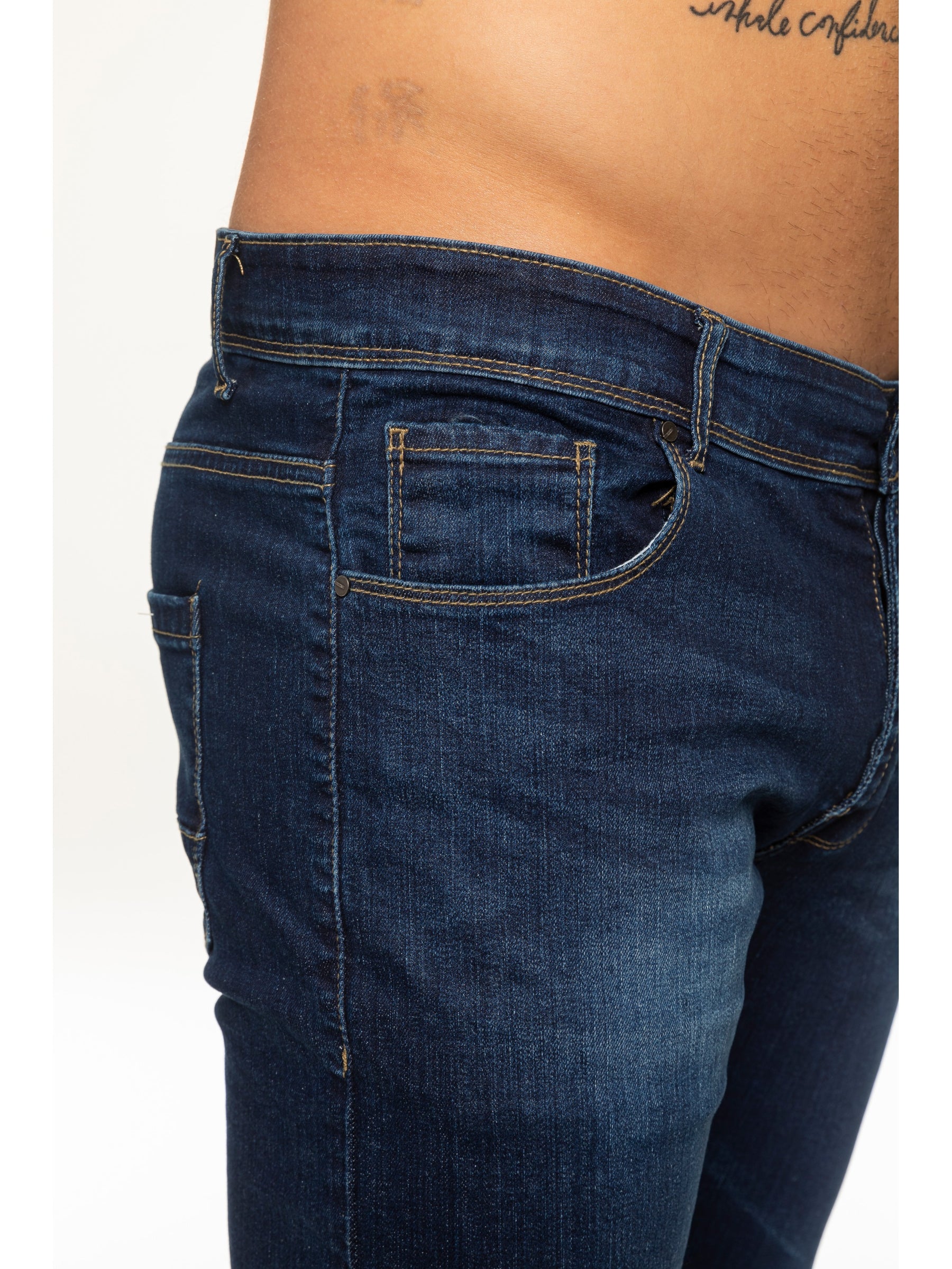 EZ325 MSW Mens Skinny Stretch Stonewash Denim Jeans | Enzo Designer Menswear ENZO RAWDENIM