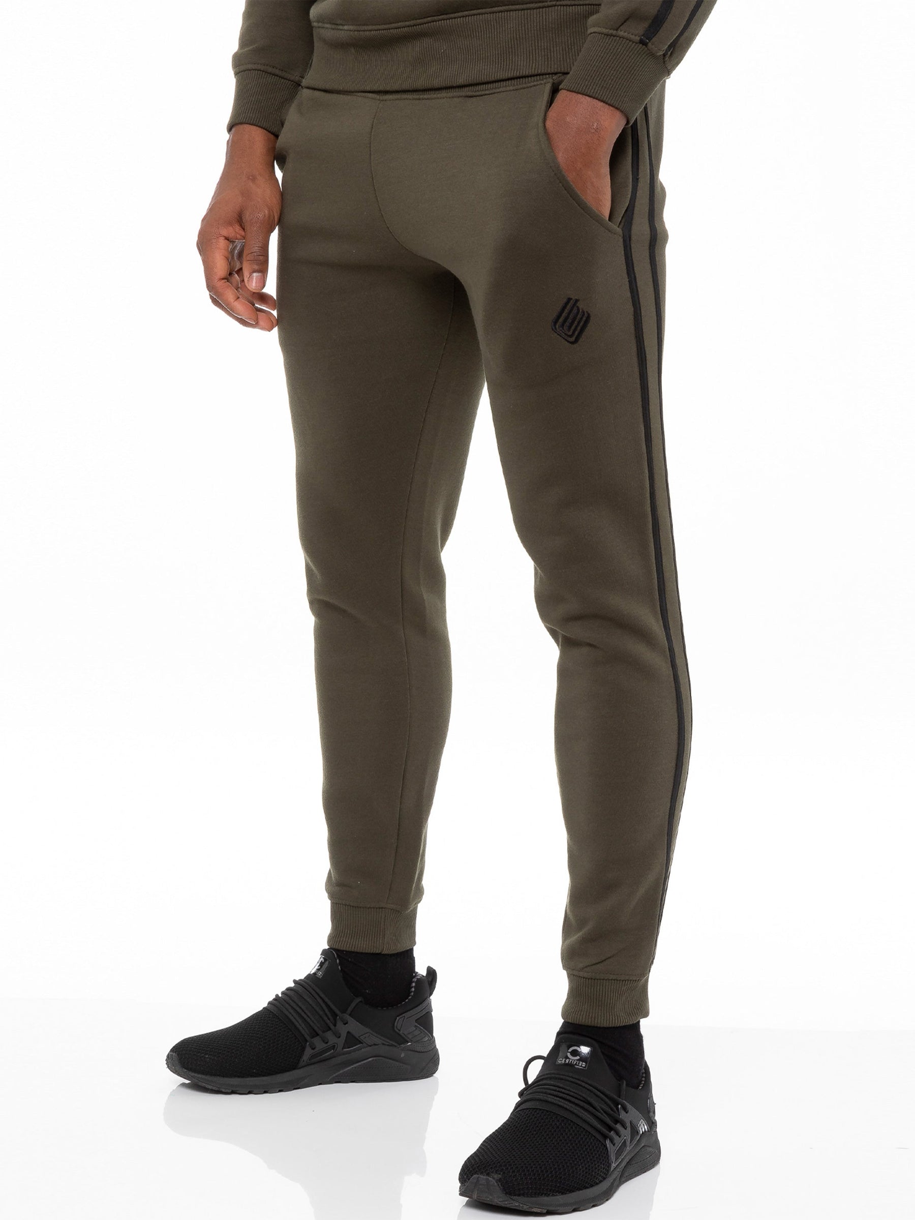 EZHD583T+EZJG582T Copy of Enzo | Mens Full Zip Up Hoodie Tape Tracksuit Set ENZO RAWDENIM