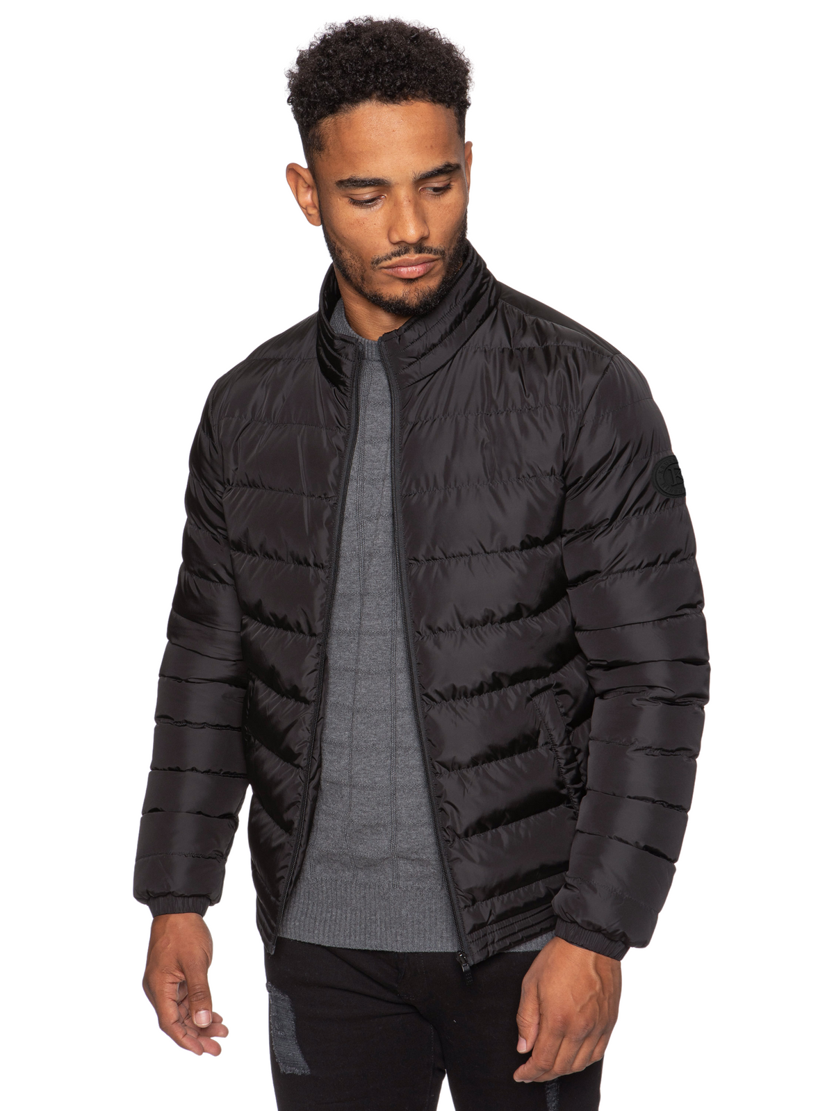 Kruze | Mens Funnel Neck Padded Jacket