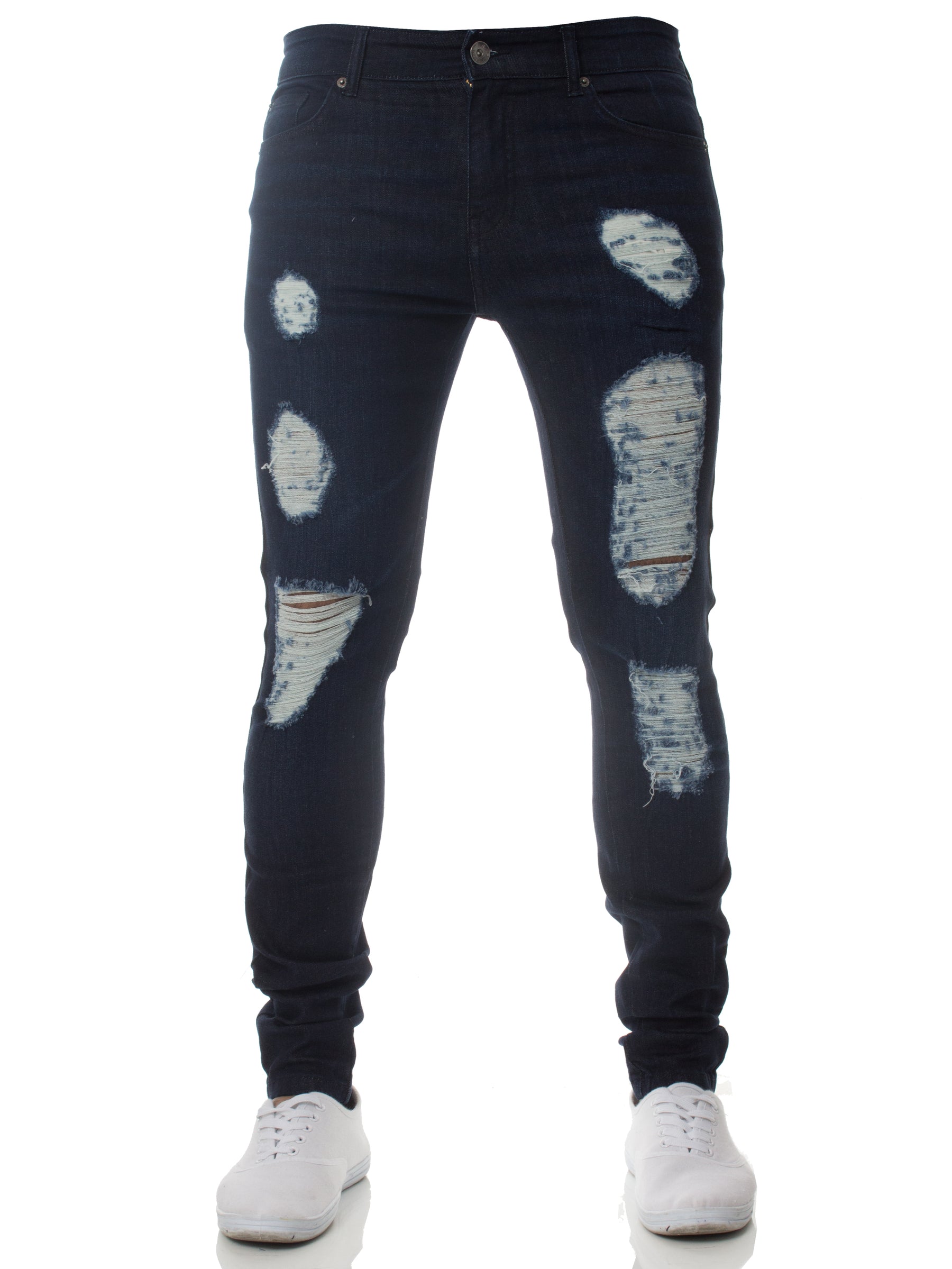 EZ376 Mens Denim Ripped Denim Jeans lsw | Enzo Designer Menswear ENZO RAWDENIM