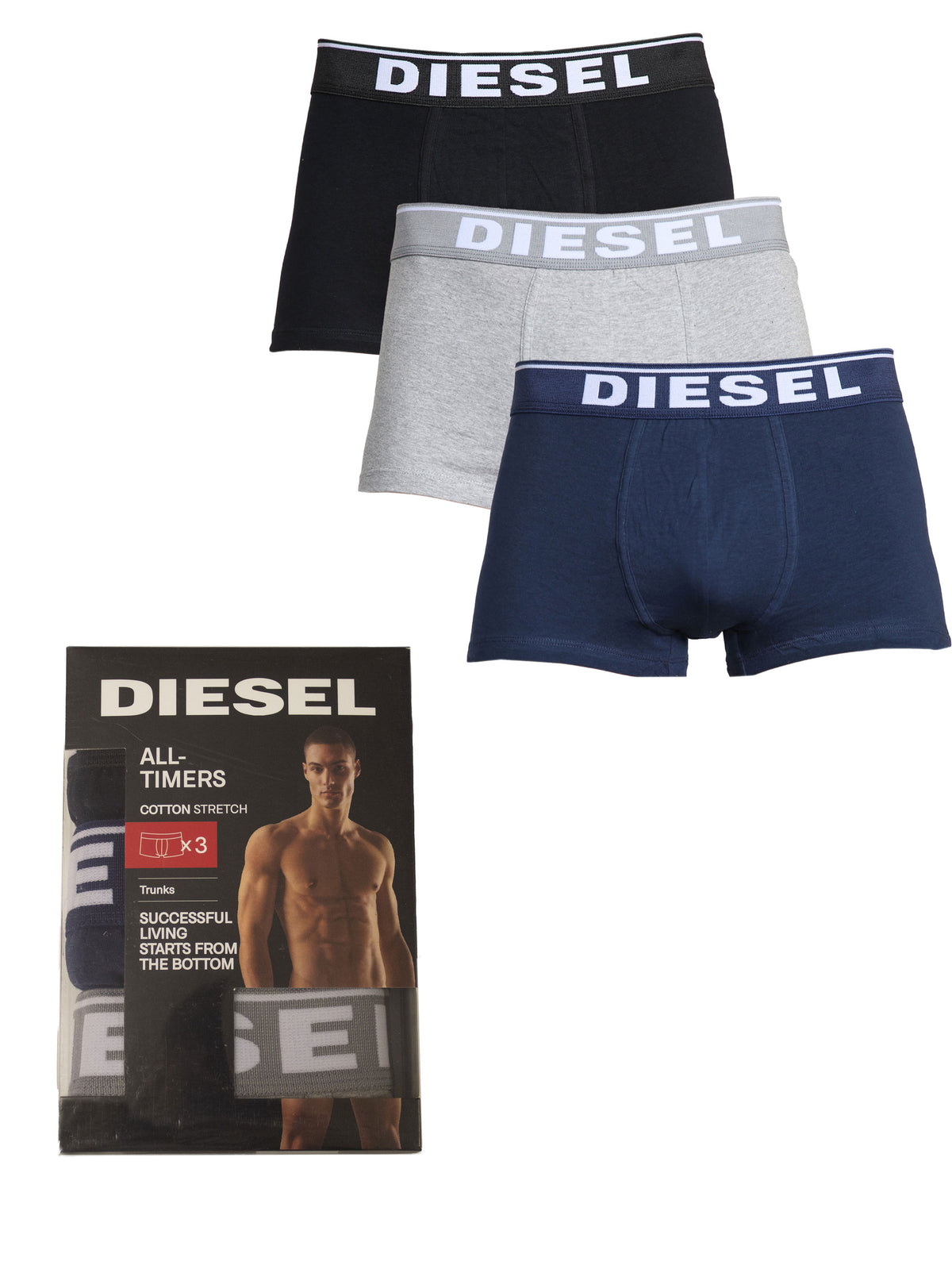 DIESEL_BXRS ALL-3PK Diesel | Mens All-Timers Boxers (3 Pack) DIESEL RAWDENIM