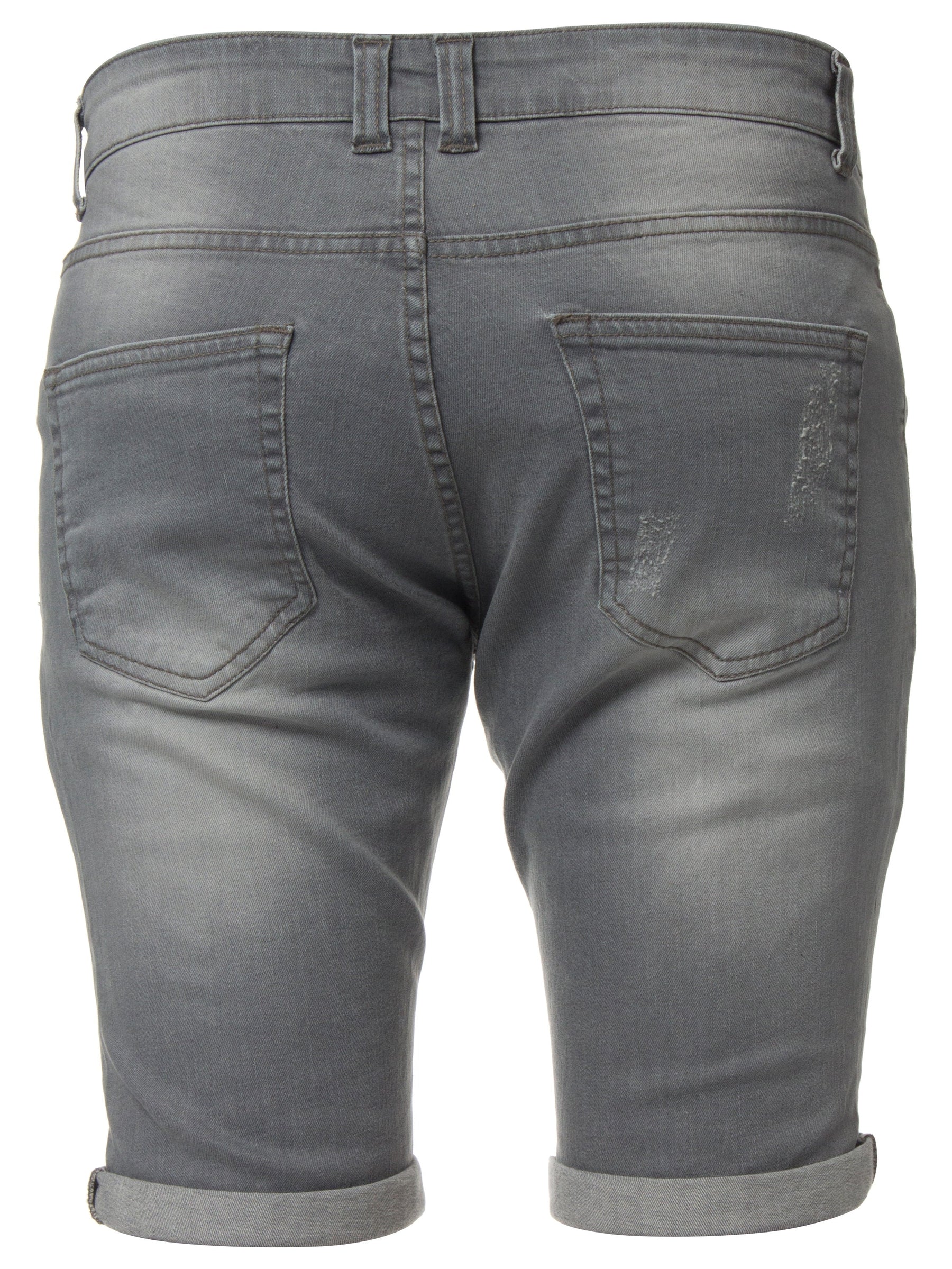 EZS383 Copy of Mens Denim Skinny Fit Distressed Shorts | Enzo Designer Menswear ENZO RAWDENIM