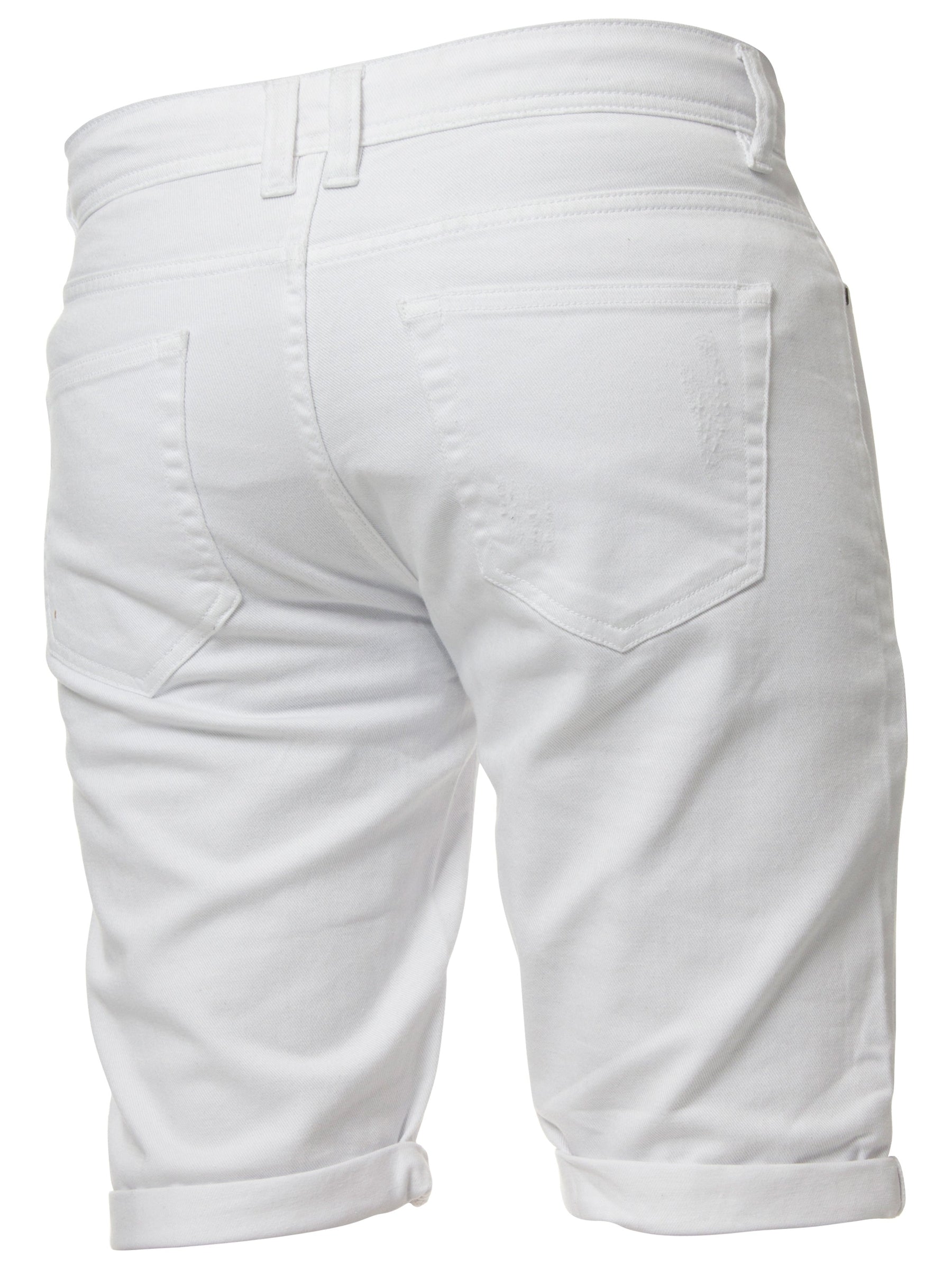 EZS383 Copy of Mens Denim Skinny Fit Distressed Shorts | Enzo Designer Menswear ENZO RAWDENIM