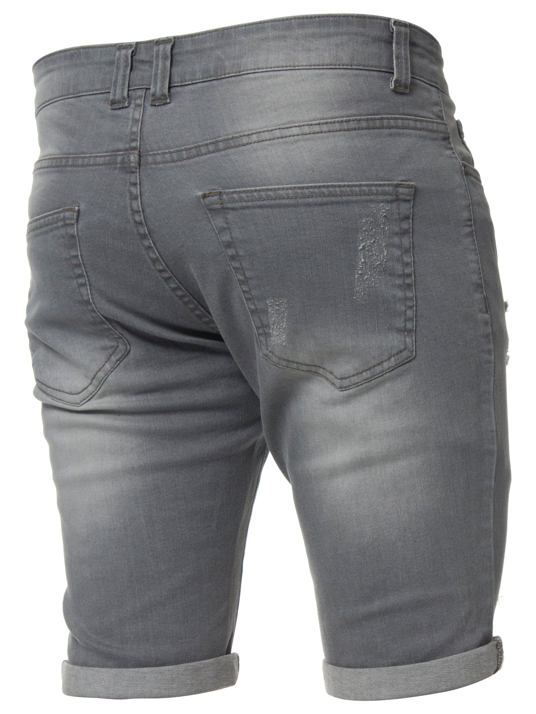 EZS383 Copy of Mens Denim Skinny Fit Distressed Shorts | Enzo Designer Menswear ENZO RAWDENIM