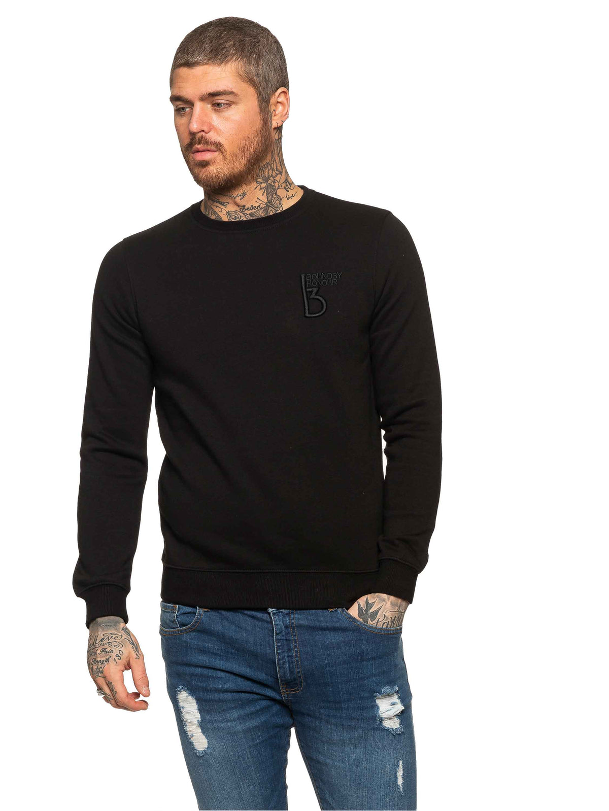 SWT055 Copy of BBH Mens Plain Sweatshirt Crew Neck Jersey Fleece | Bound By Honour Bound By Honour RAWDENIM