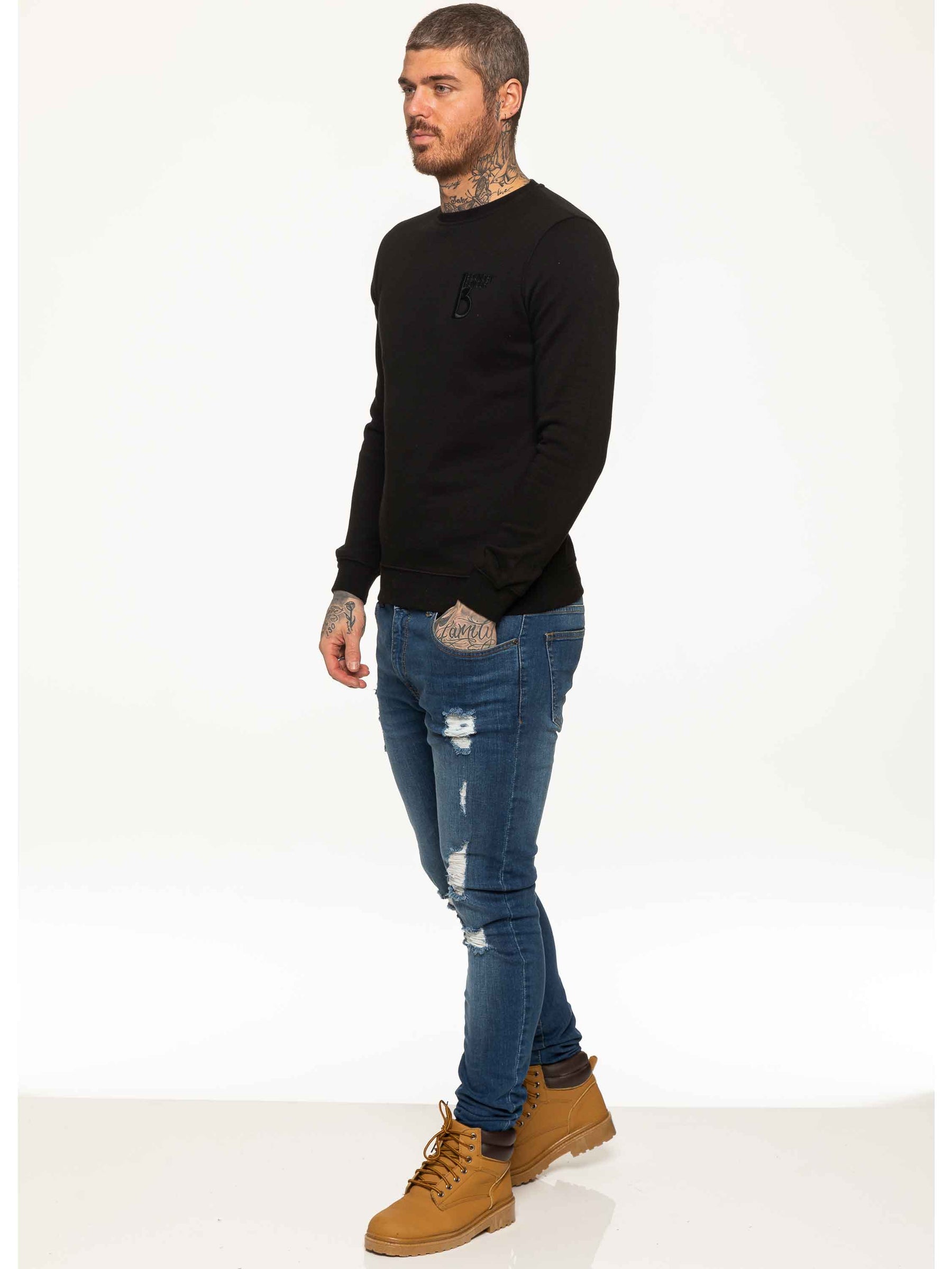 SWT055 Copy of BBH Mens Plain Sweatshirt Crew Neck Jersey Fleece | Bound By Honour Bound By Honour RAWDENIM