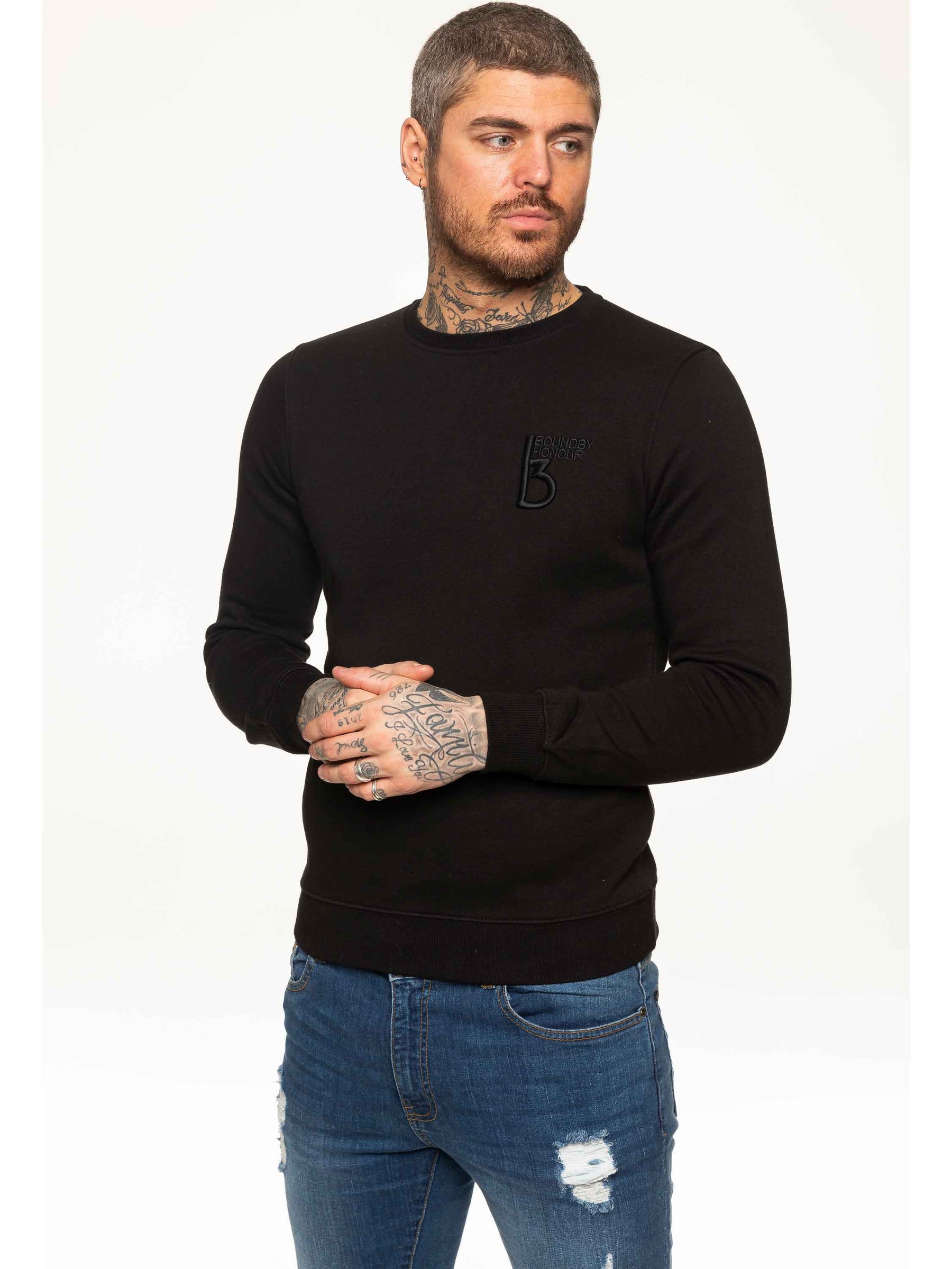 SWT055 Copy of BBH Mens Plain Sweatshirt Crew Neck Jersey Fleece | Bound By Honour Bound By Honour RAWDENIM